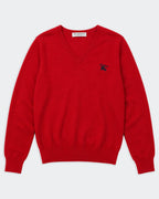 Burberry Red V - neck Jumper - XL