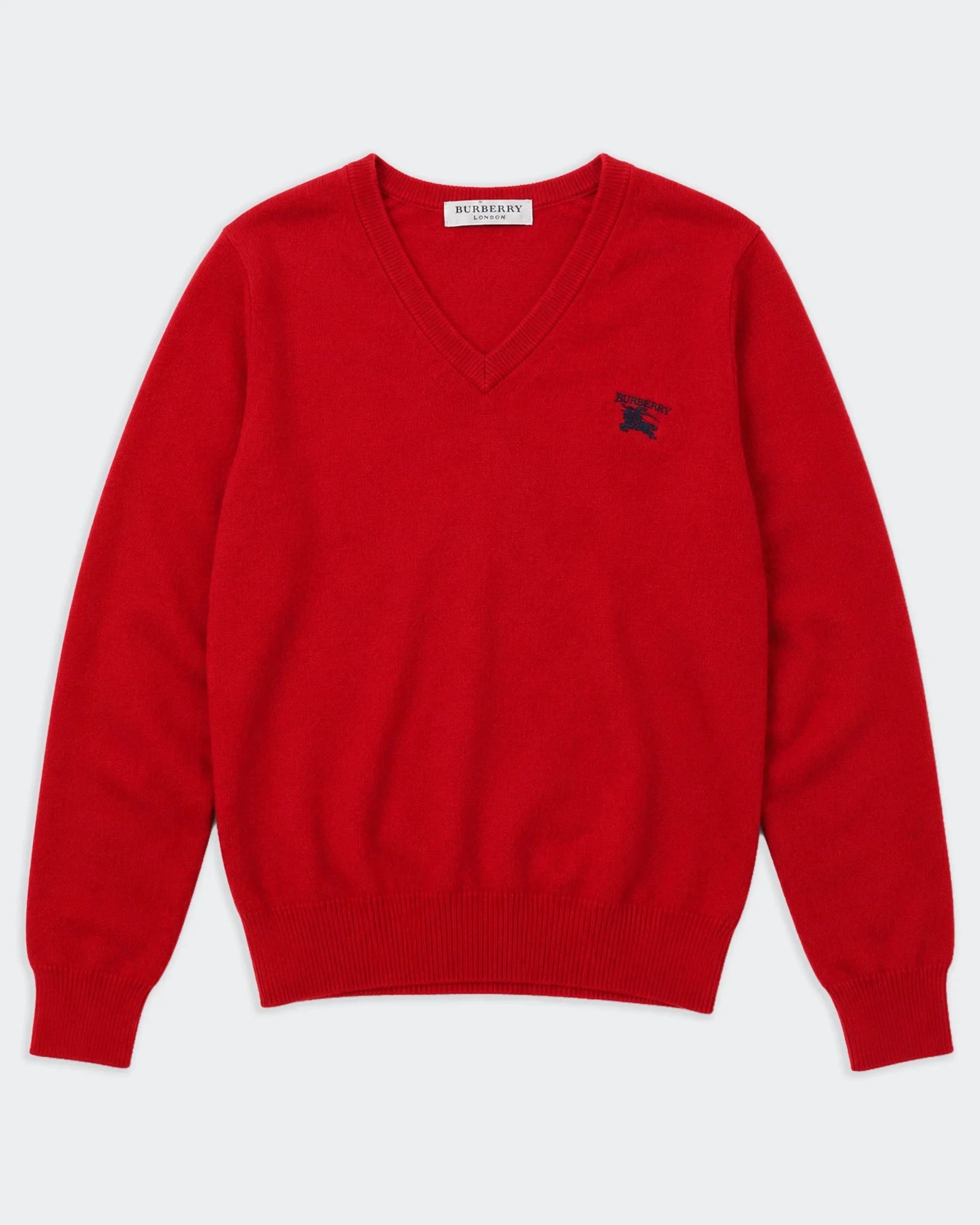 Burberry Red V - neck Jumper - XL