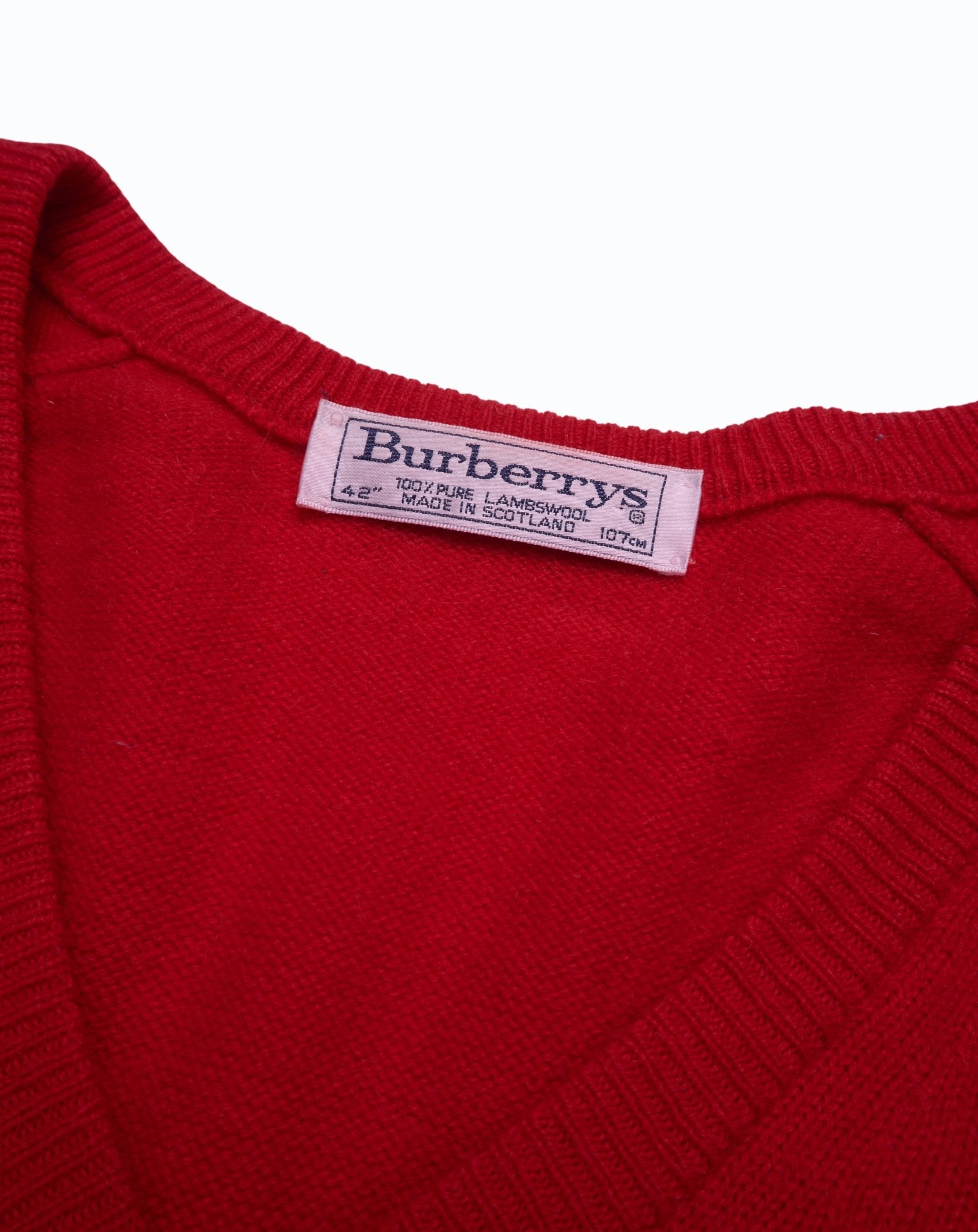 Burberry Red V - neck Jumper - XL