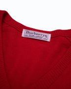 Burberry Red V - neck Jumper - XL