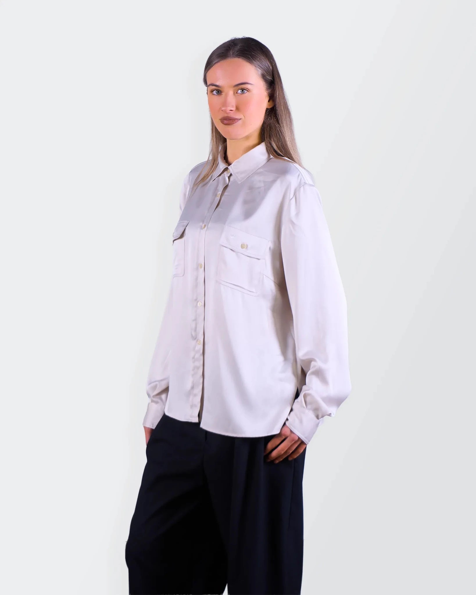 Burberry Silk Button - Up Shirt - L
