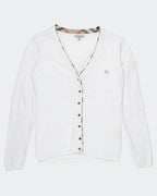 Burberry White Button Cardigan - XL