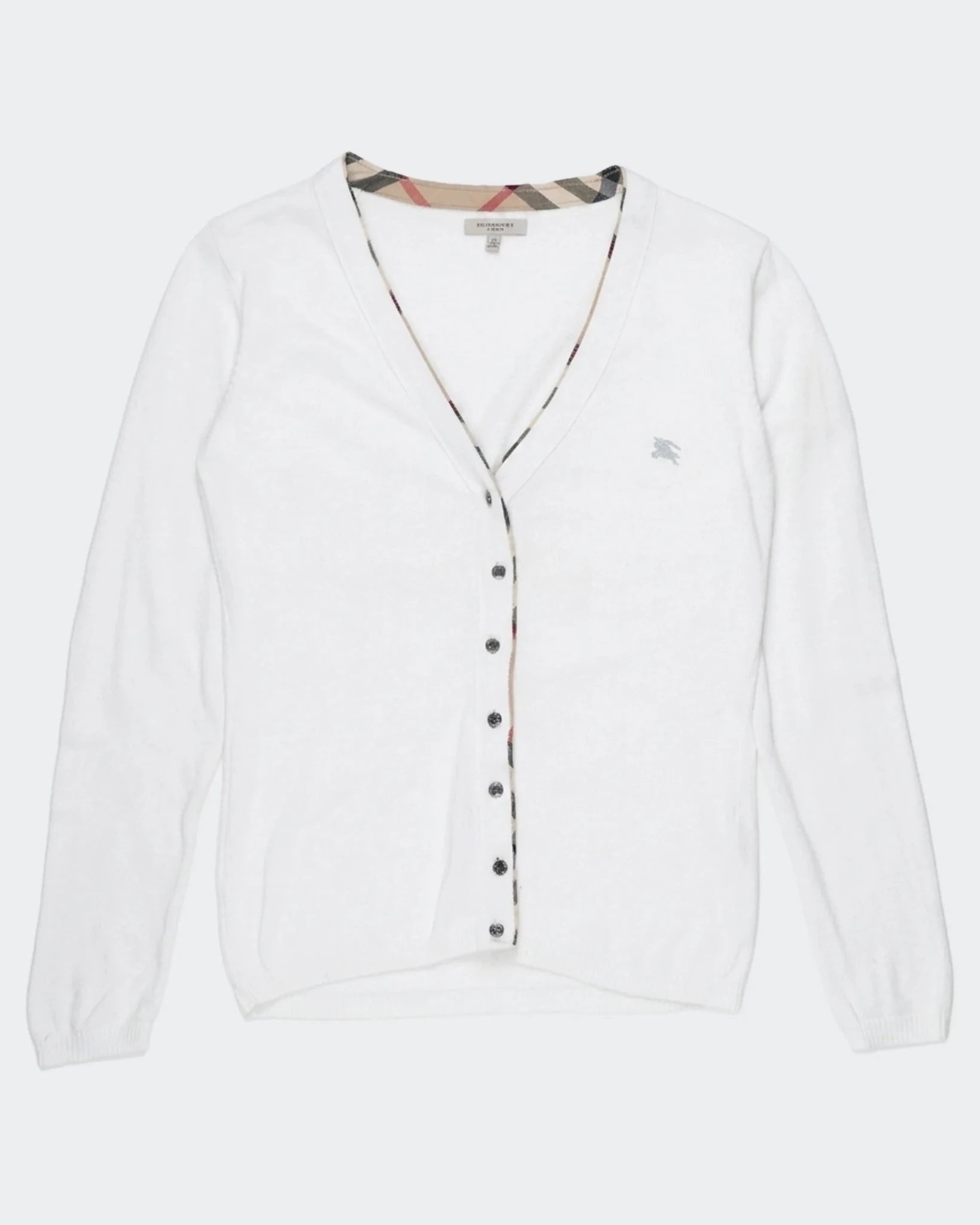 Burberry White Button Cardigan - XL