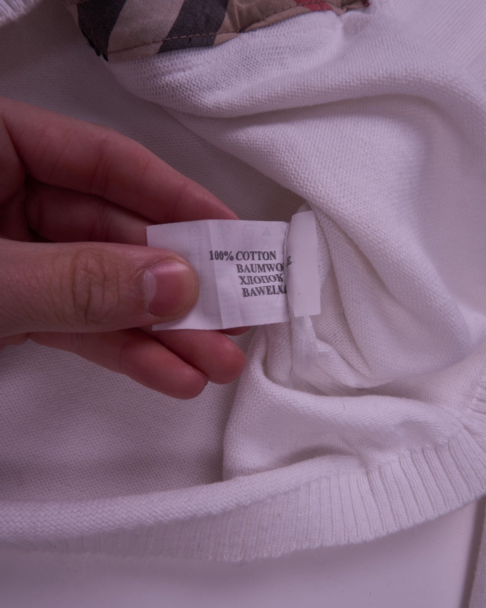 Burberry White Button Cardigan - XL