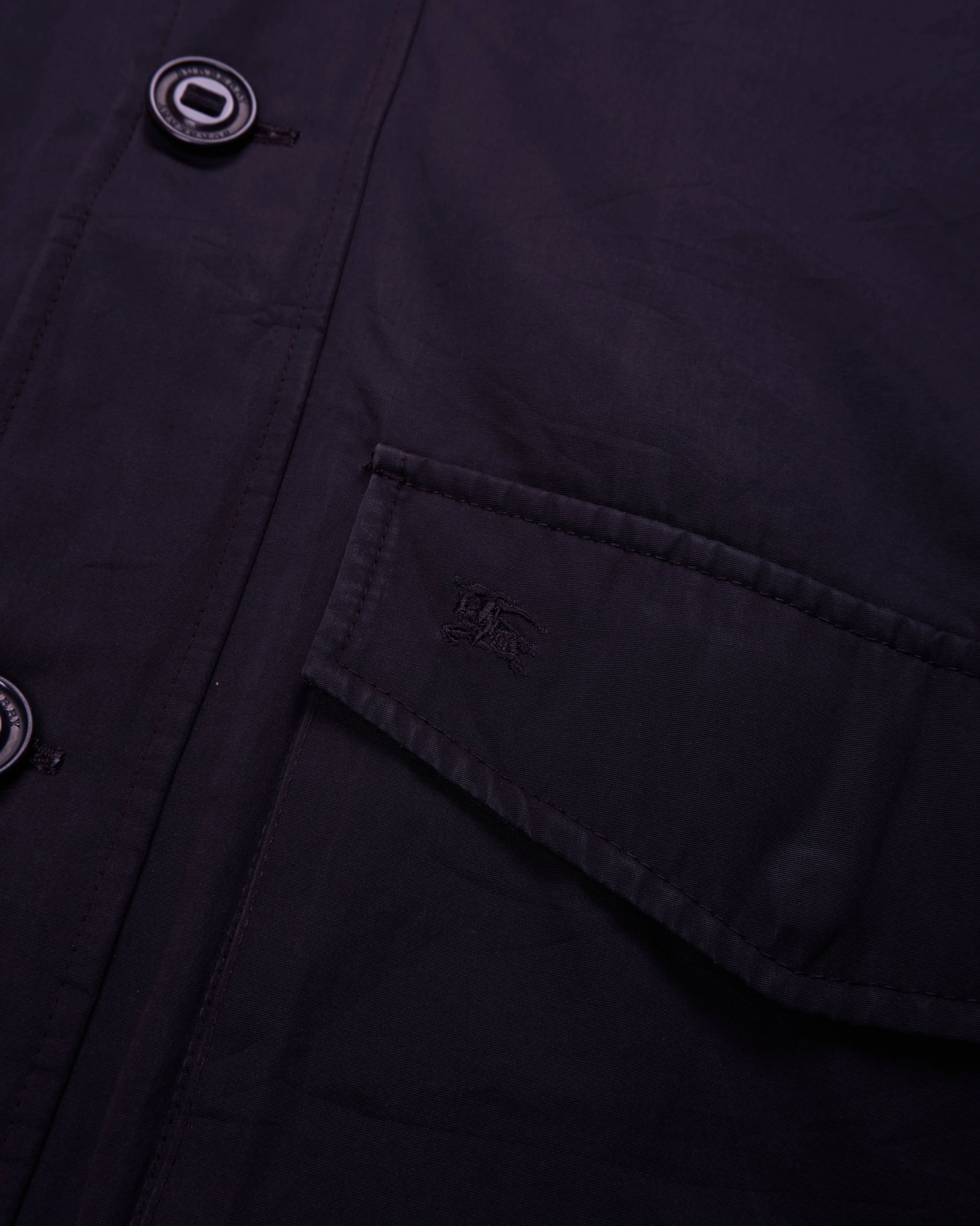 Burberry Black Car Coat - L