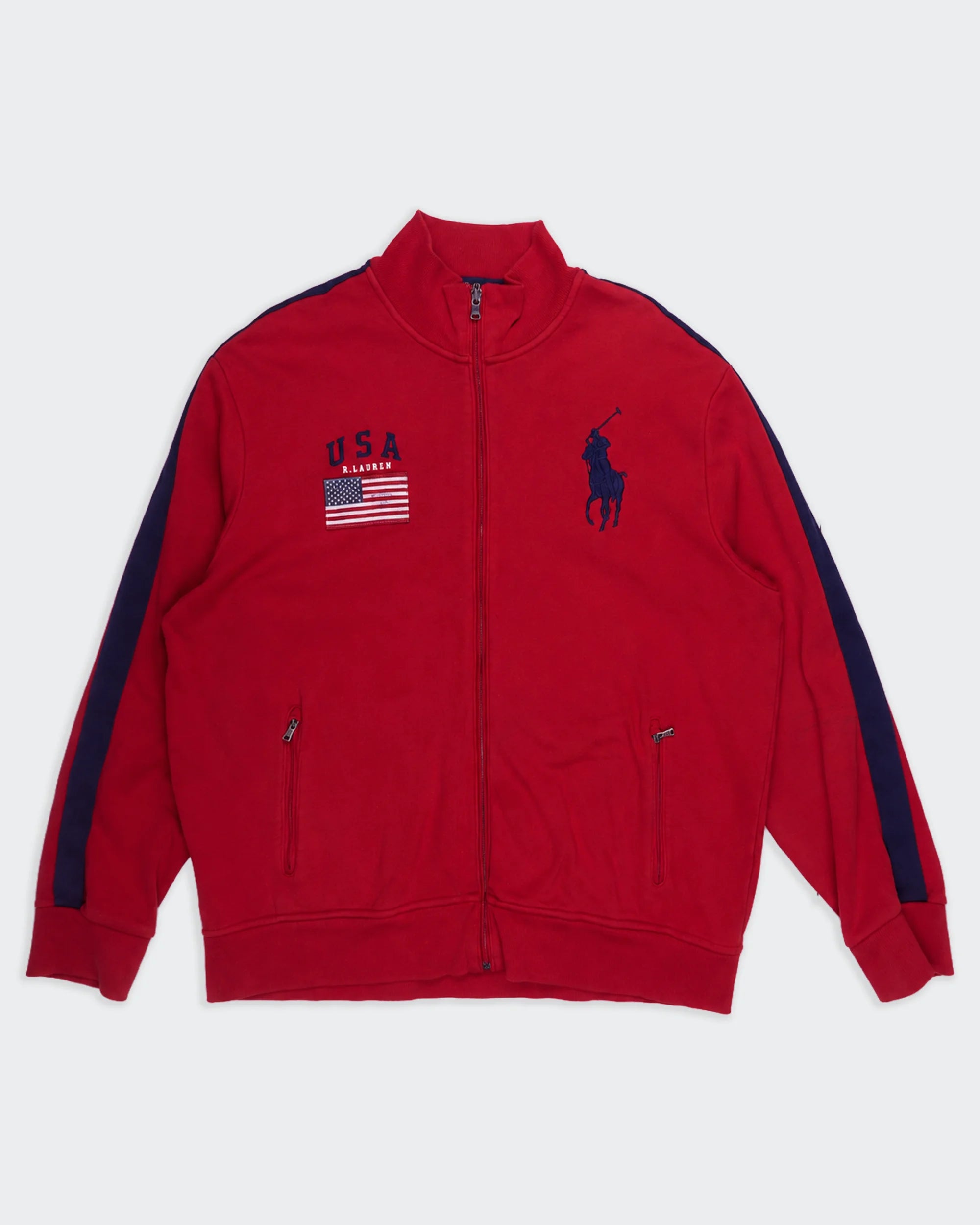 Ralph Lauren Red Full-Zip Jumper - XL