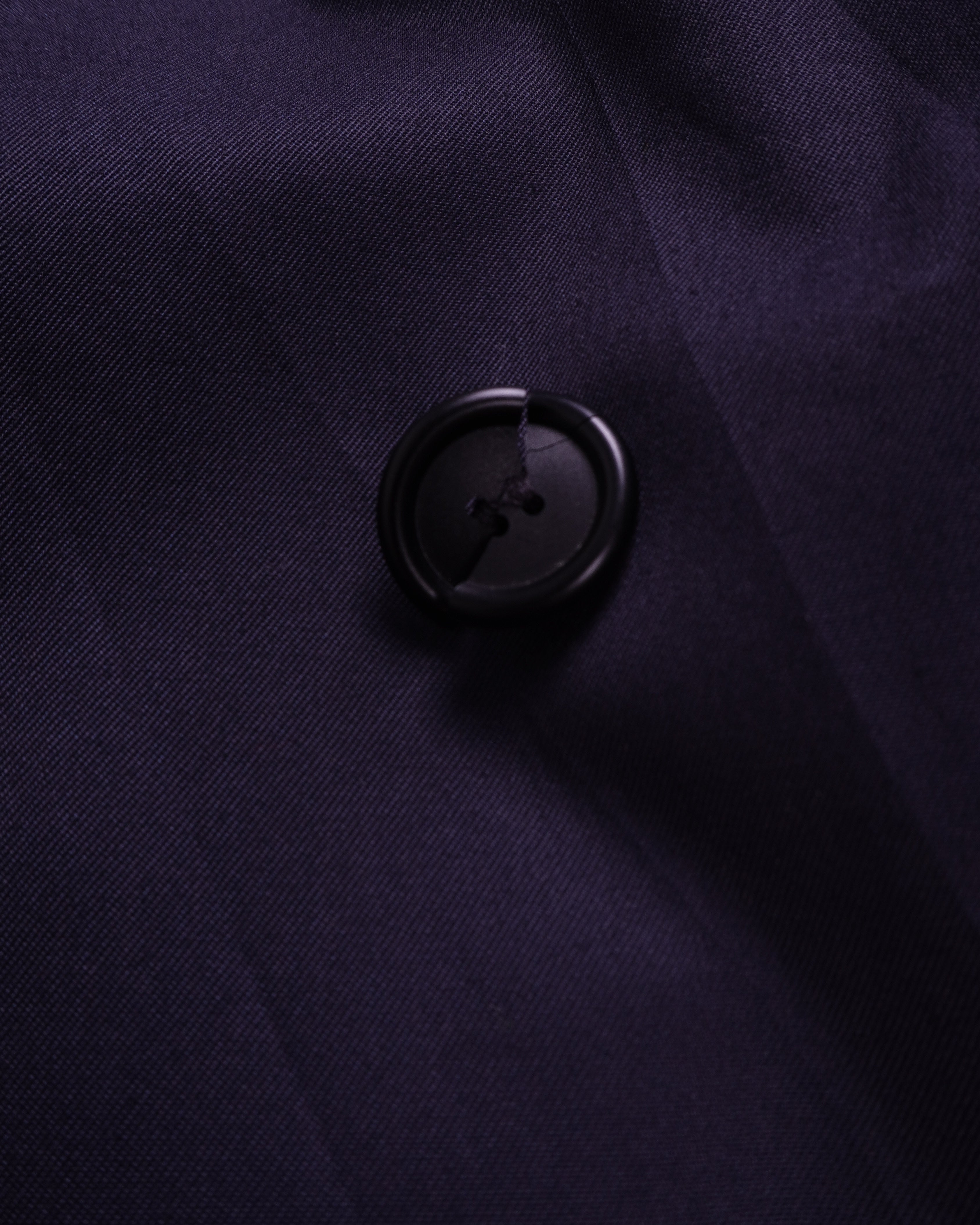 Burberry 1990's Navy Wool Trenchcoat - M