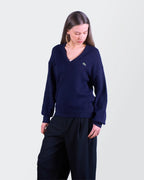 Lacoste Navy V-neck Jumper - M