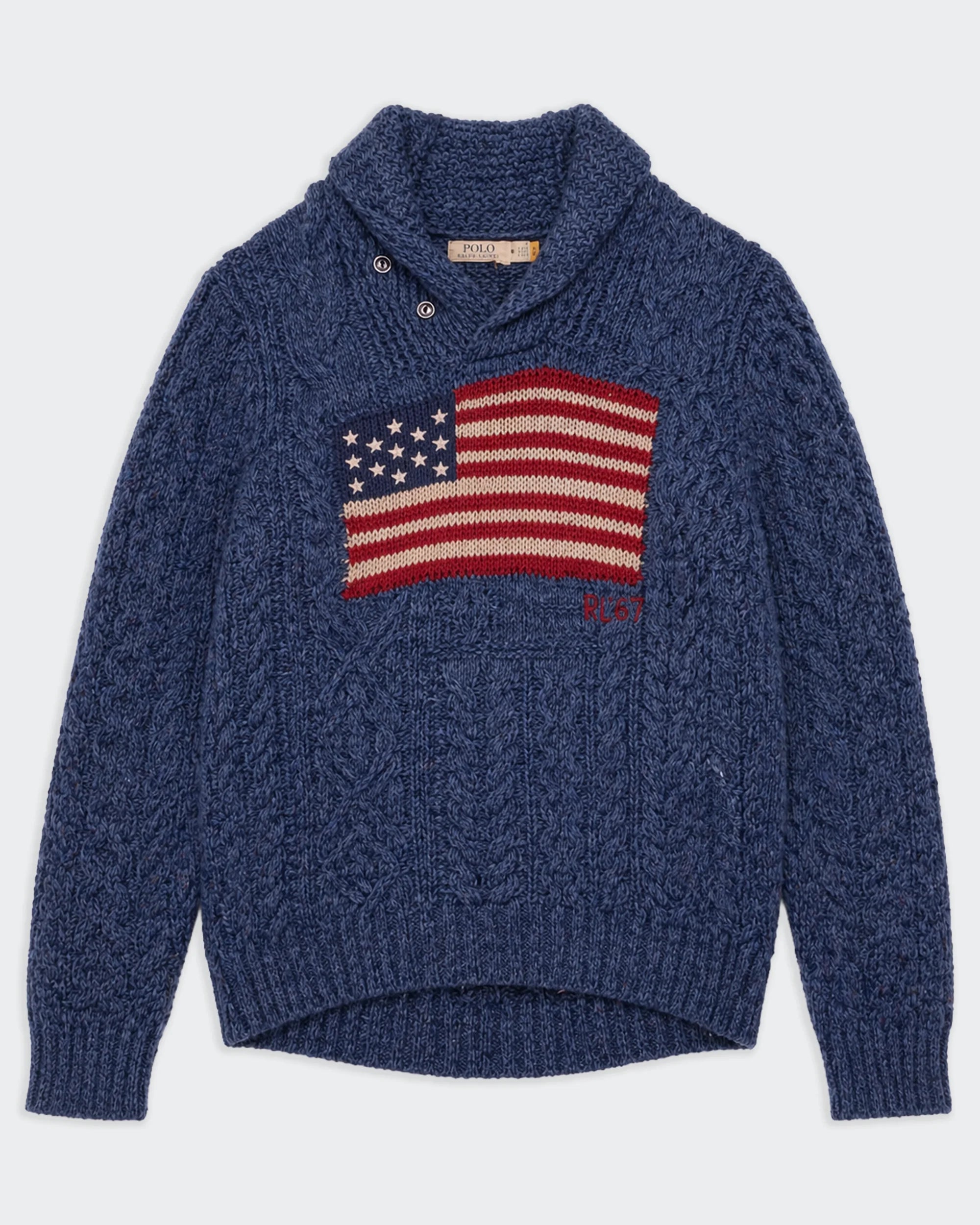Ralph Lauren Navy Shawl Collar Cardigan - L