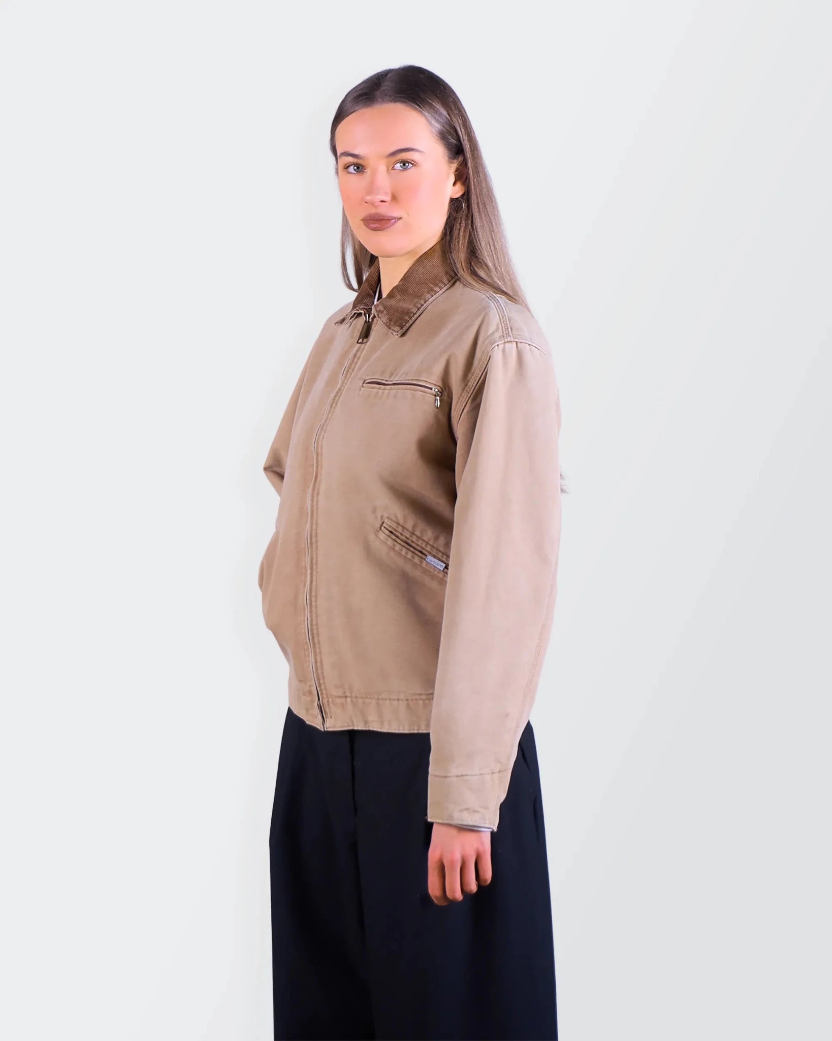 Carhartt 1990's Beige Canvas Detroit Jacket - S