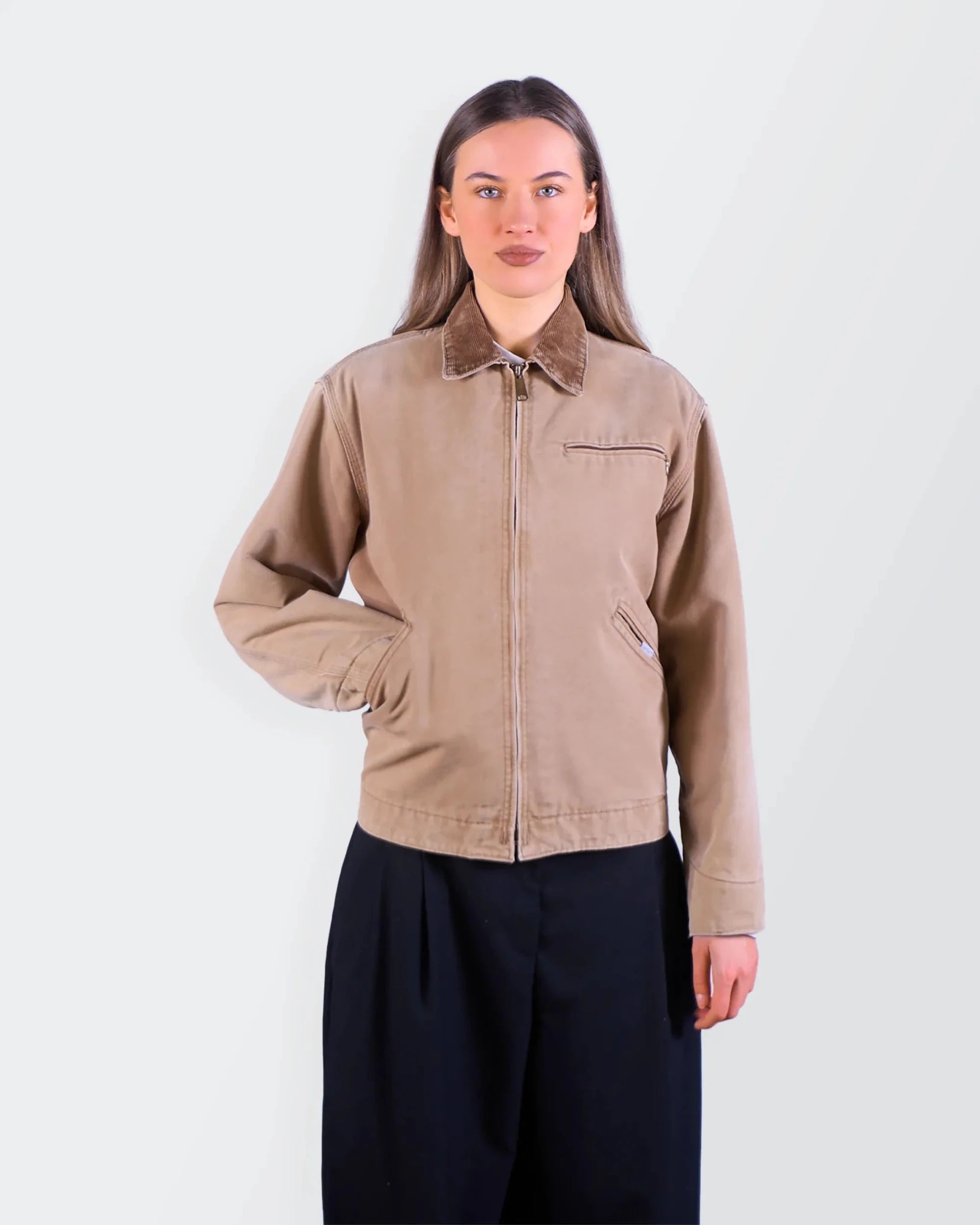 Carhartt 1990's Beige Canvas Detroit Jacket - S