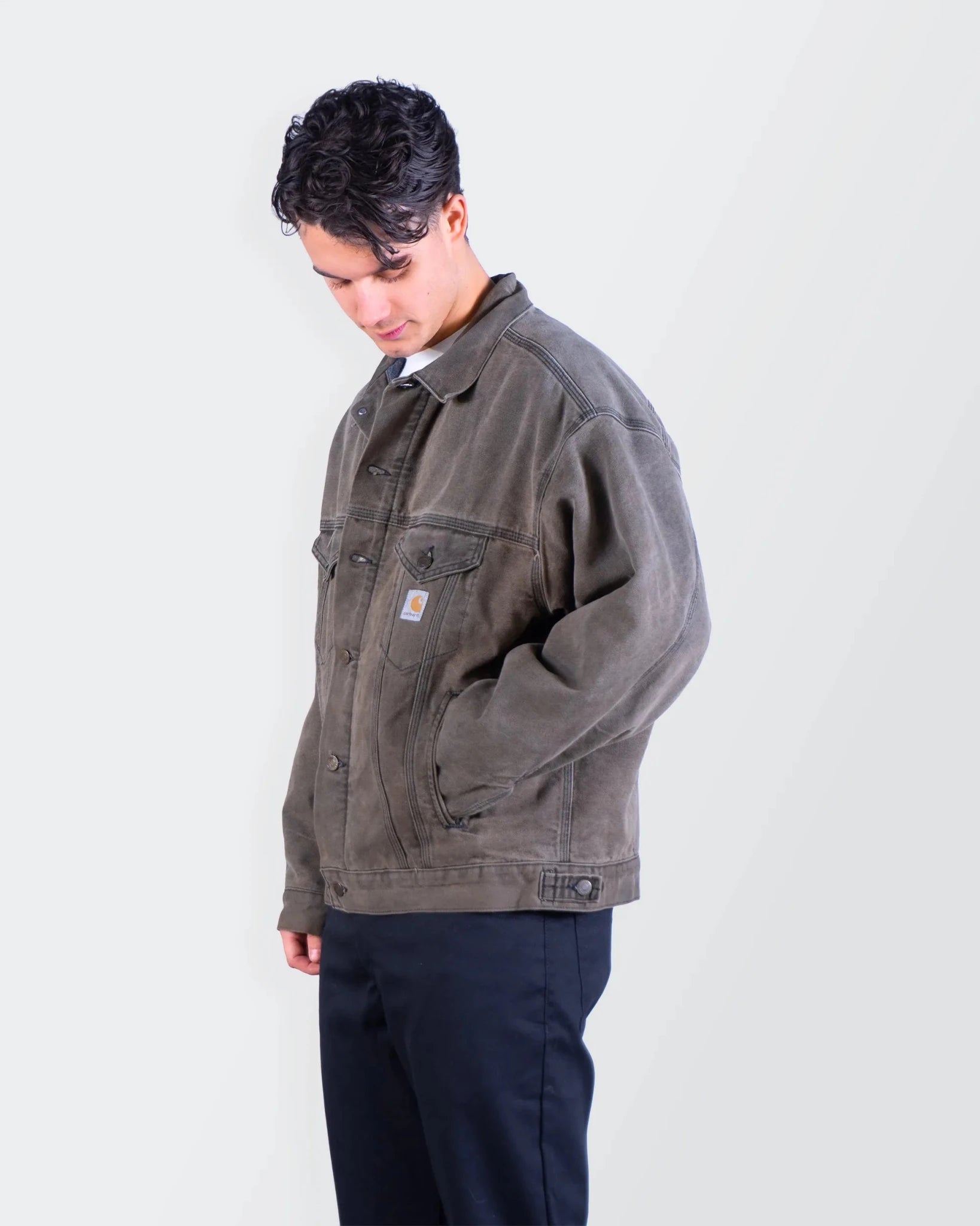 Carhartt 1990's Brown Trucker Detroit Jacket - L