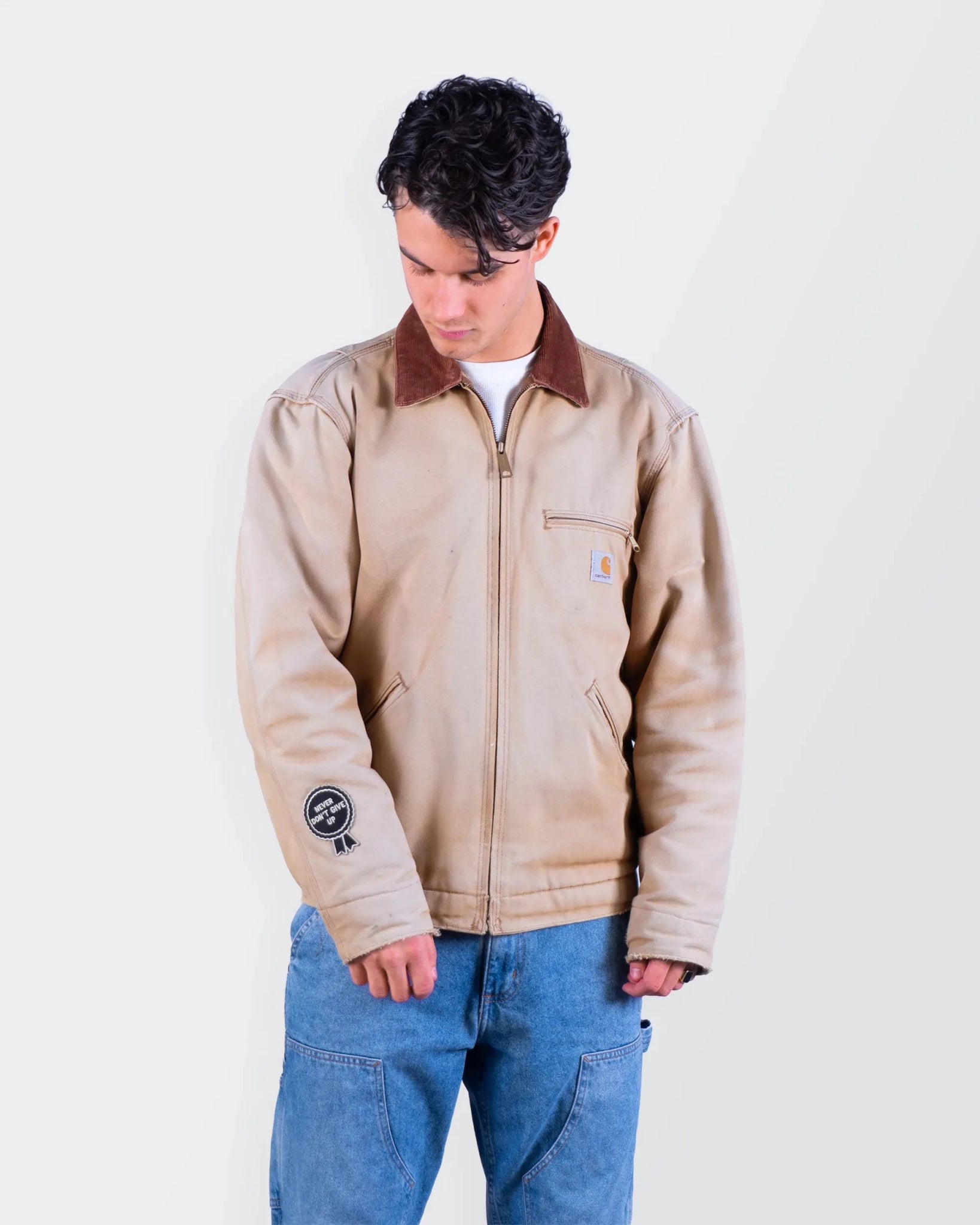 Carhartt Beige Canvas Detroit Jacket - M