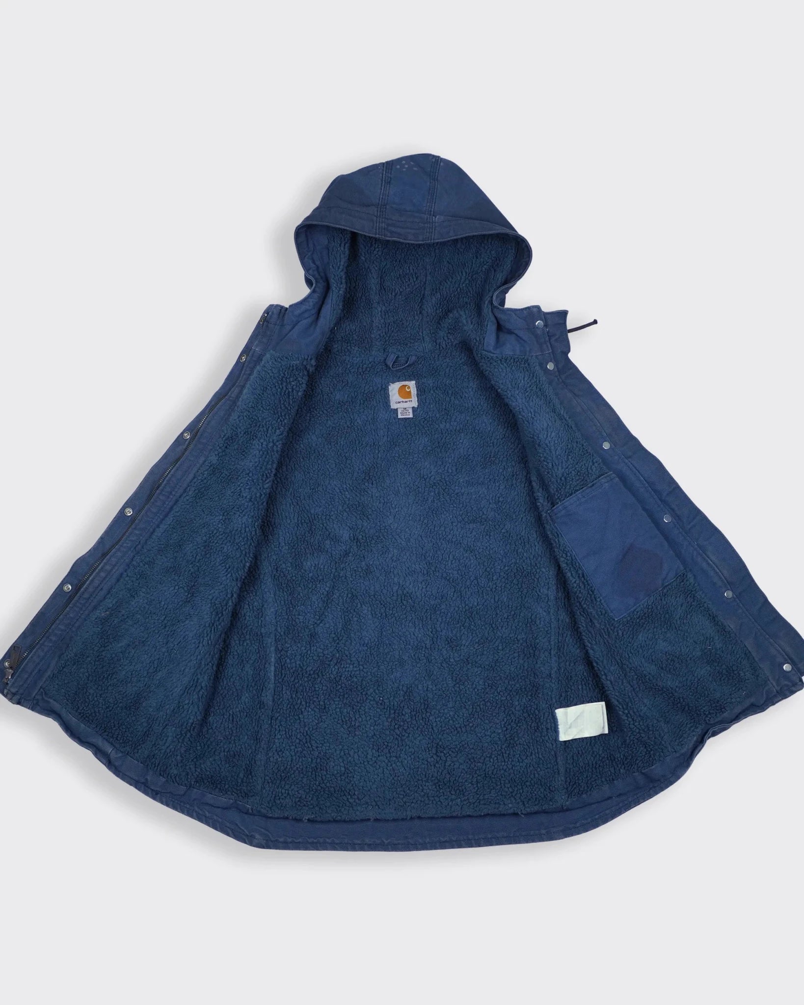 Carhartt Blue Hooded Vest S Cotton, Sherpa
