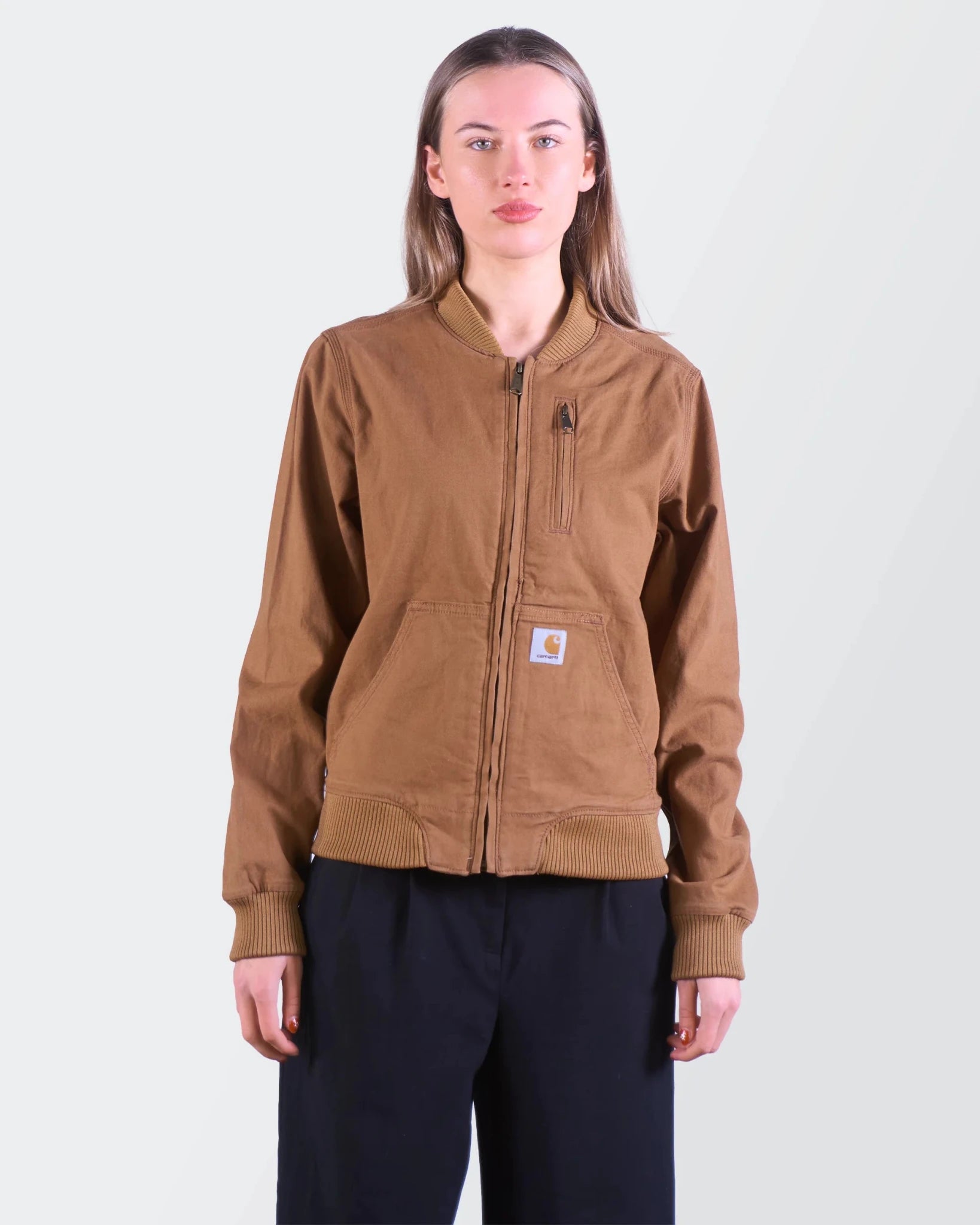 Carhartt Brown Canvas, Cotton Bomber Jacket - M