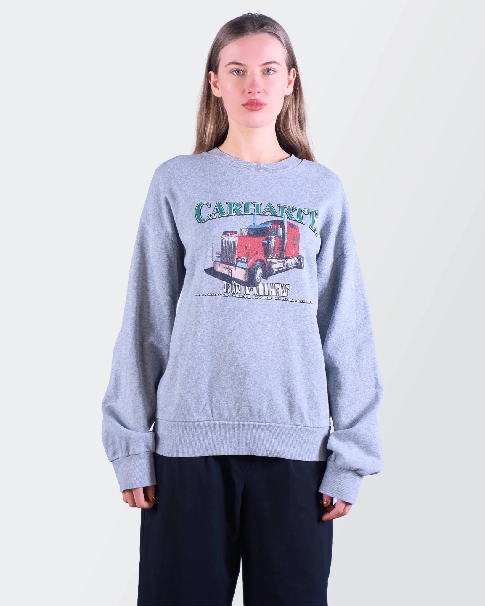 Carhartt Grey Cotton Crewneck Sweater - M