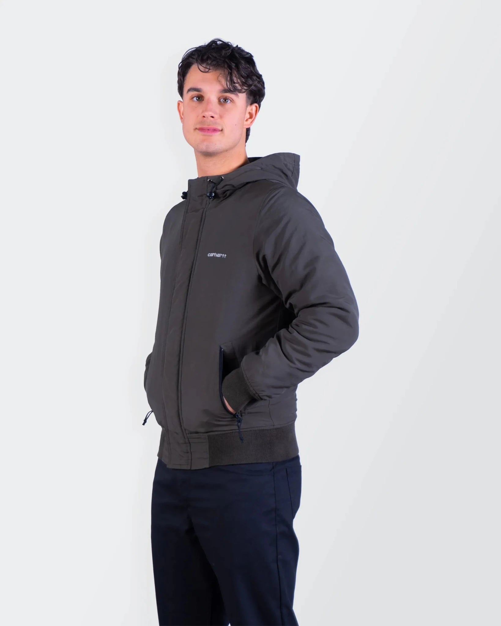 Carhartt Grey Hooded Jacket - S