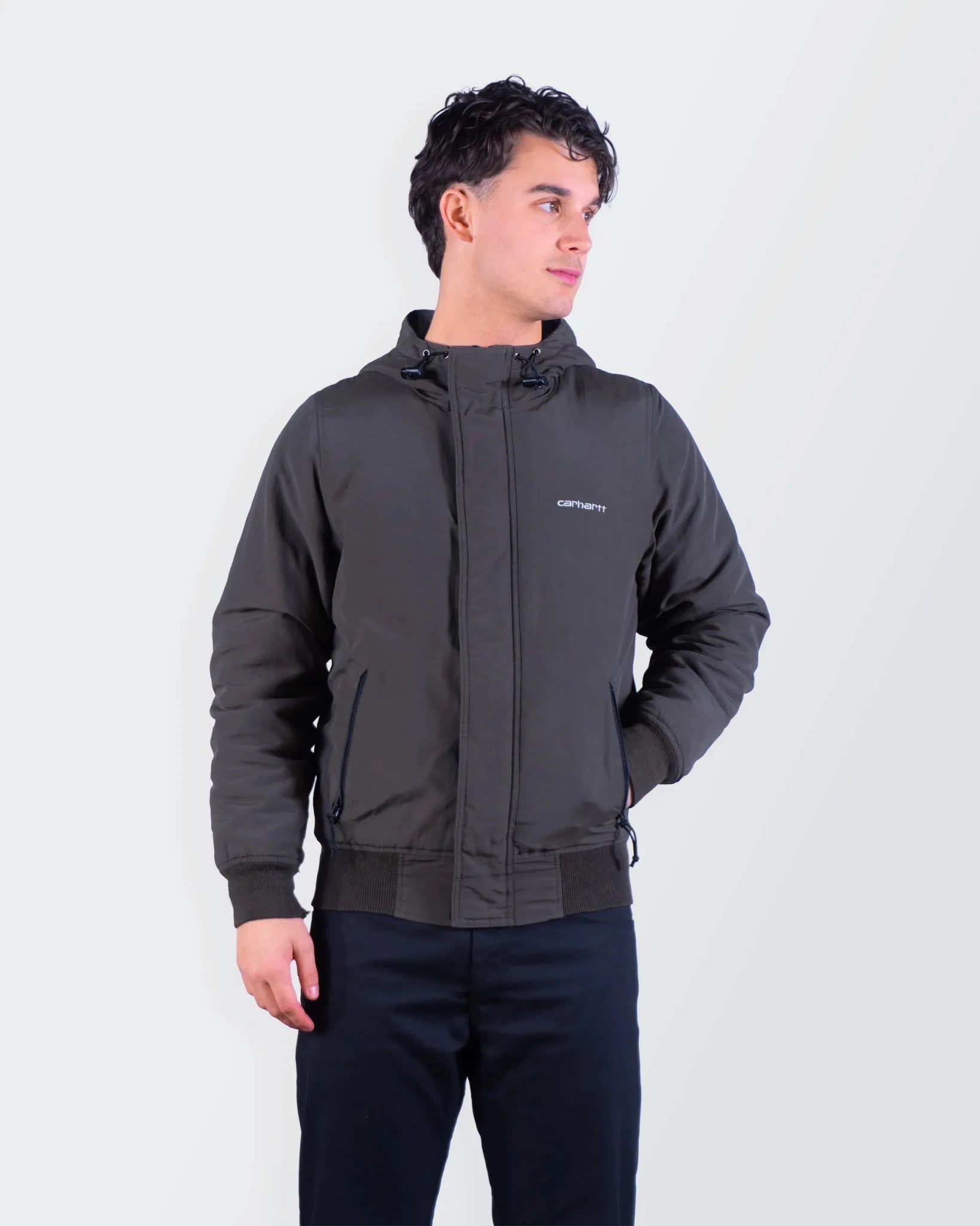 Carhartt Grey Hooded Jacket - S