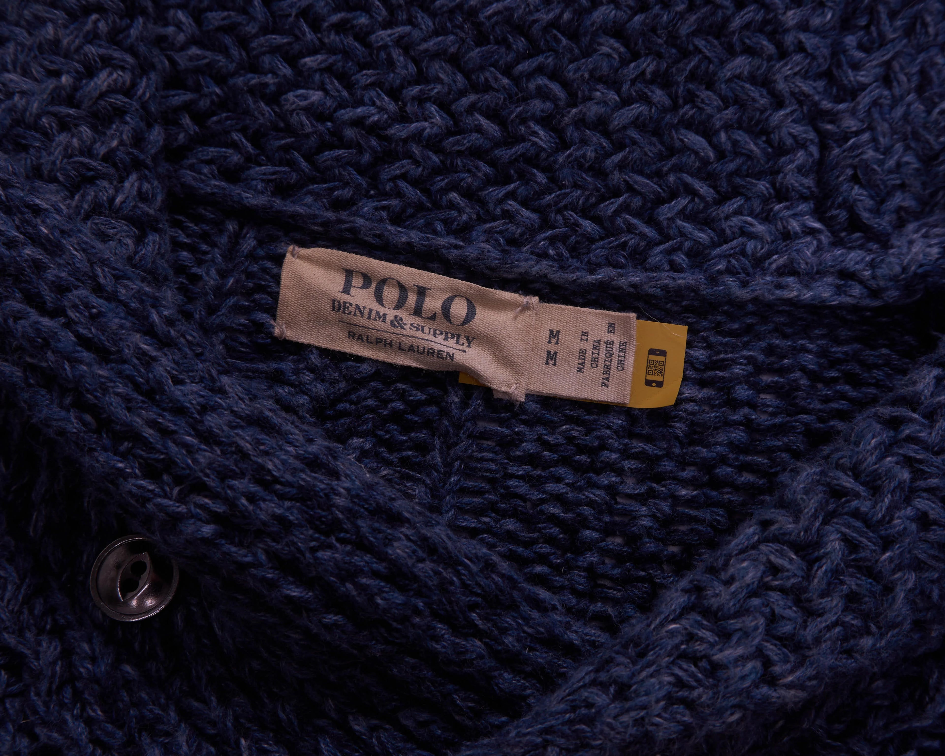 Ralph Lauren Navy Shawl Collar Cardigan - L