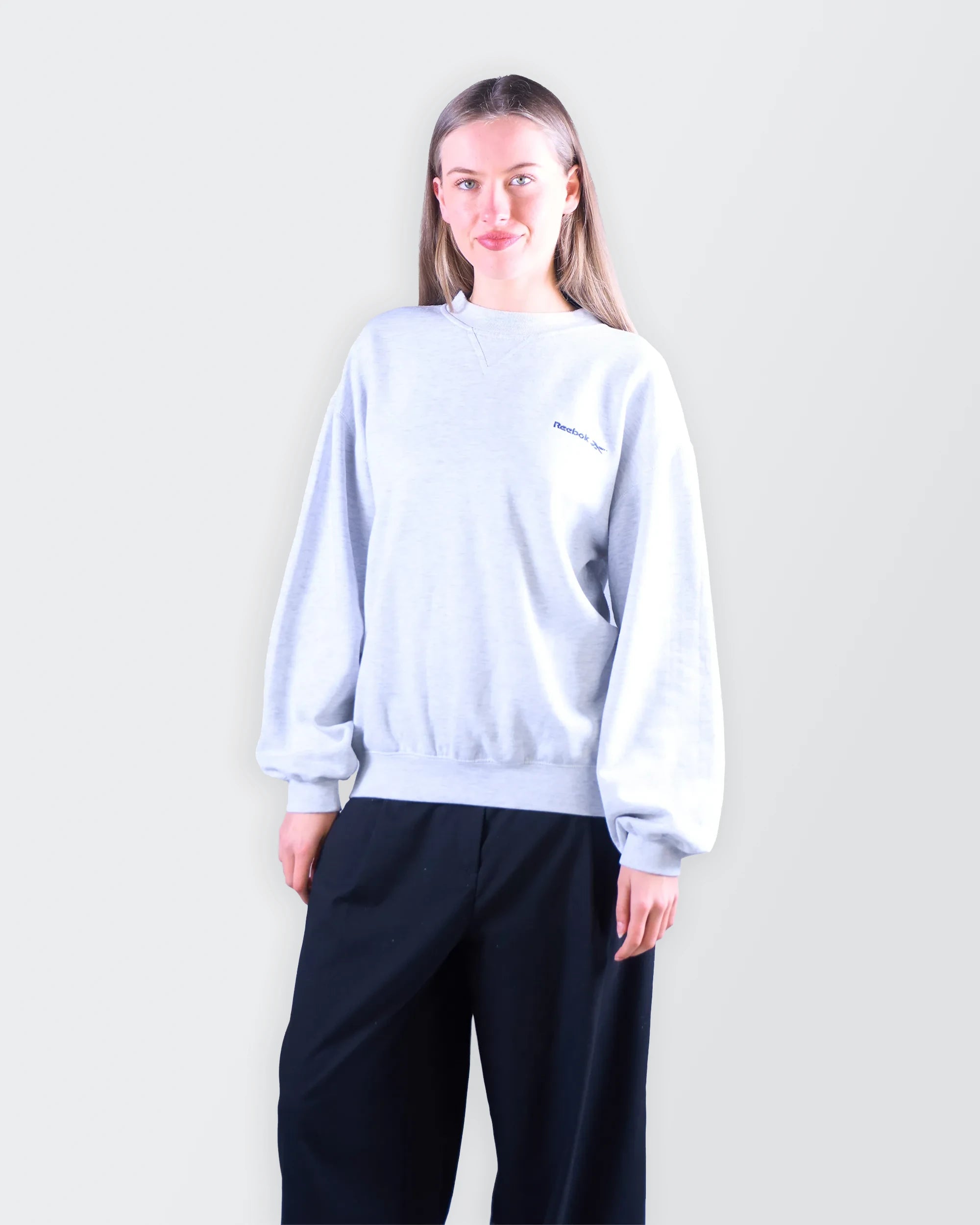 Reebok White Crewneck Jumper - L
