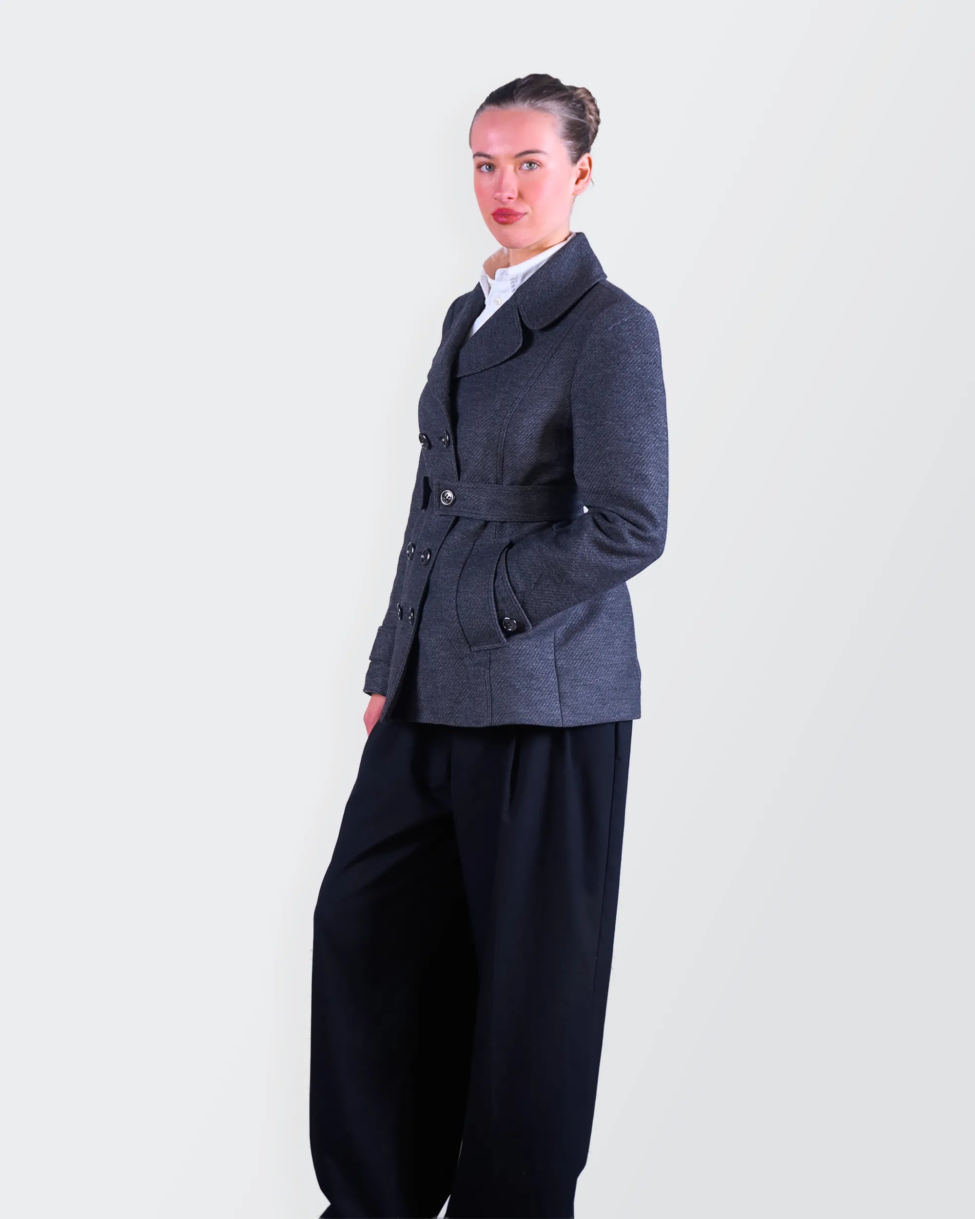 Burberry 2000's Grey Double-breasted Blazer - S