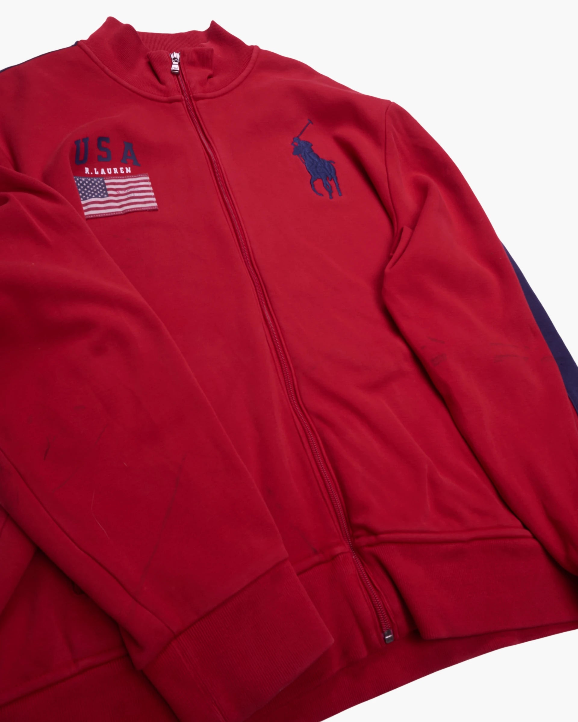 Ralph Lauren Red Full-Zip Jumper - XL