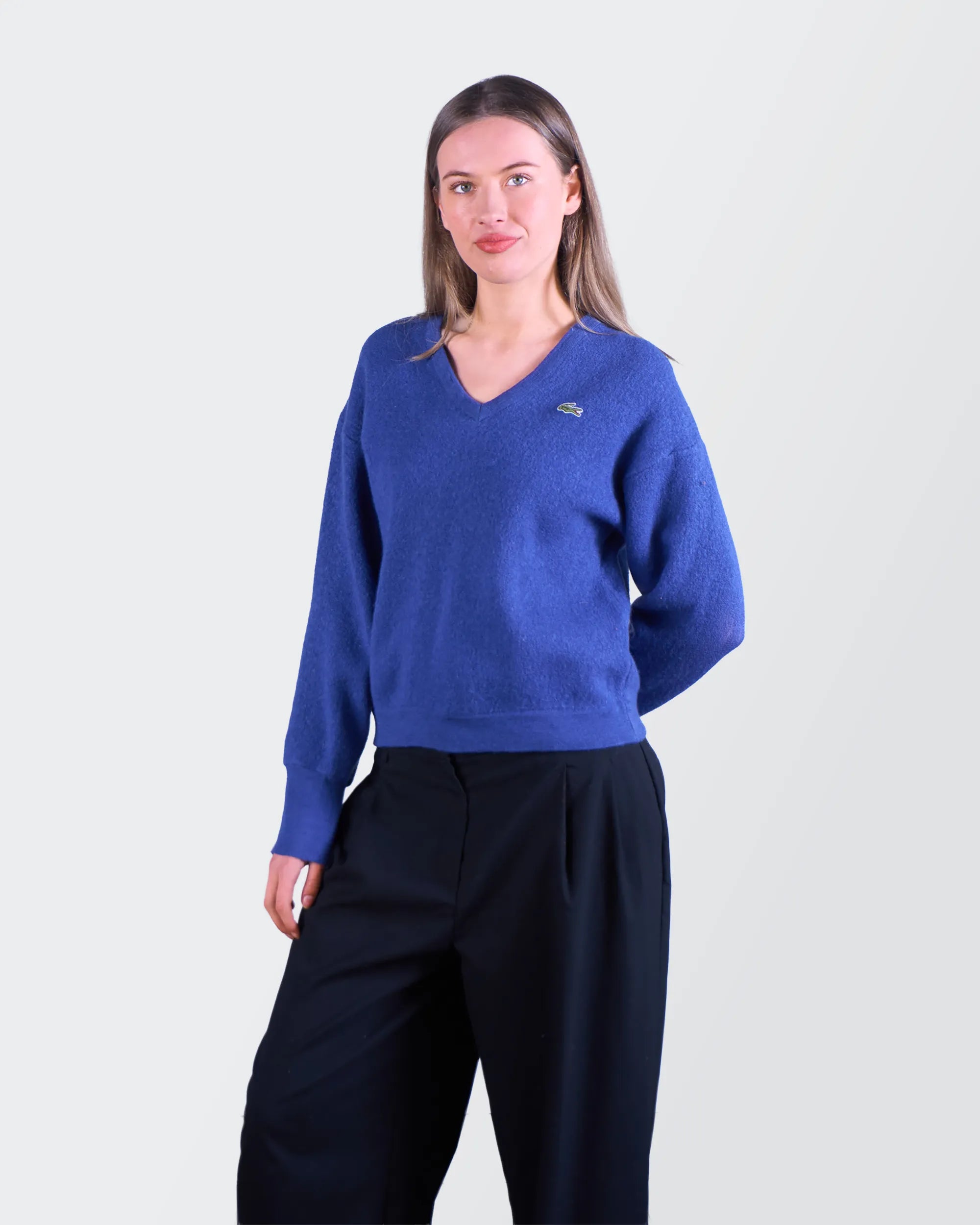 Lacoste Blue V-neck Jumper - S