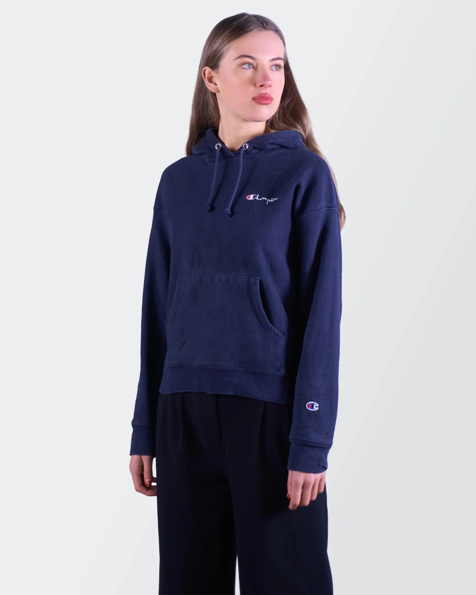 Champion Navy Cotton Hoodie - S
