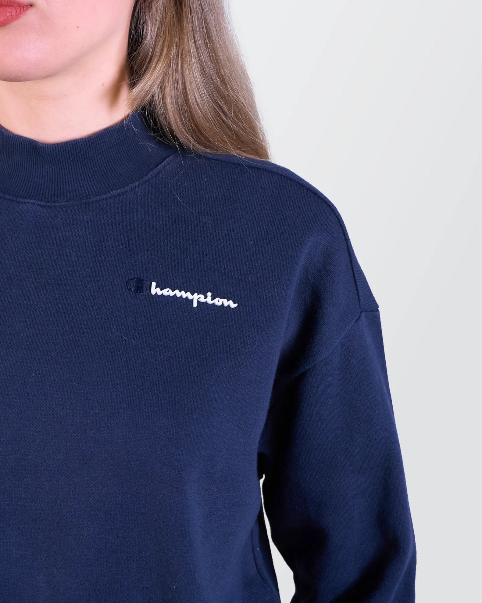 Champion Navy Crewneck Jumper - M