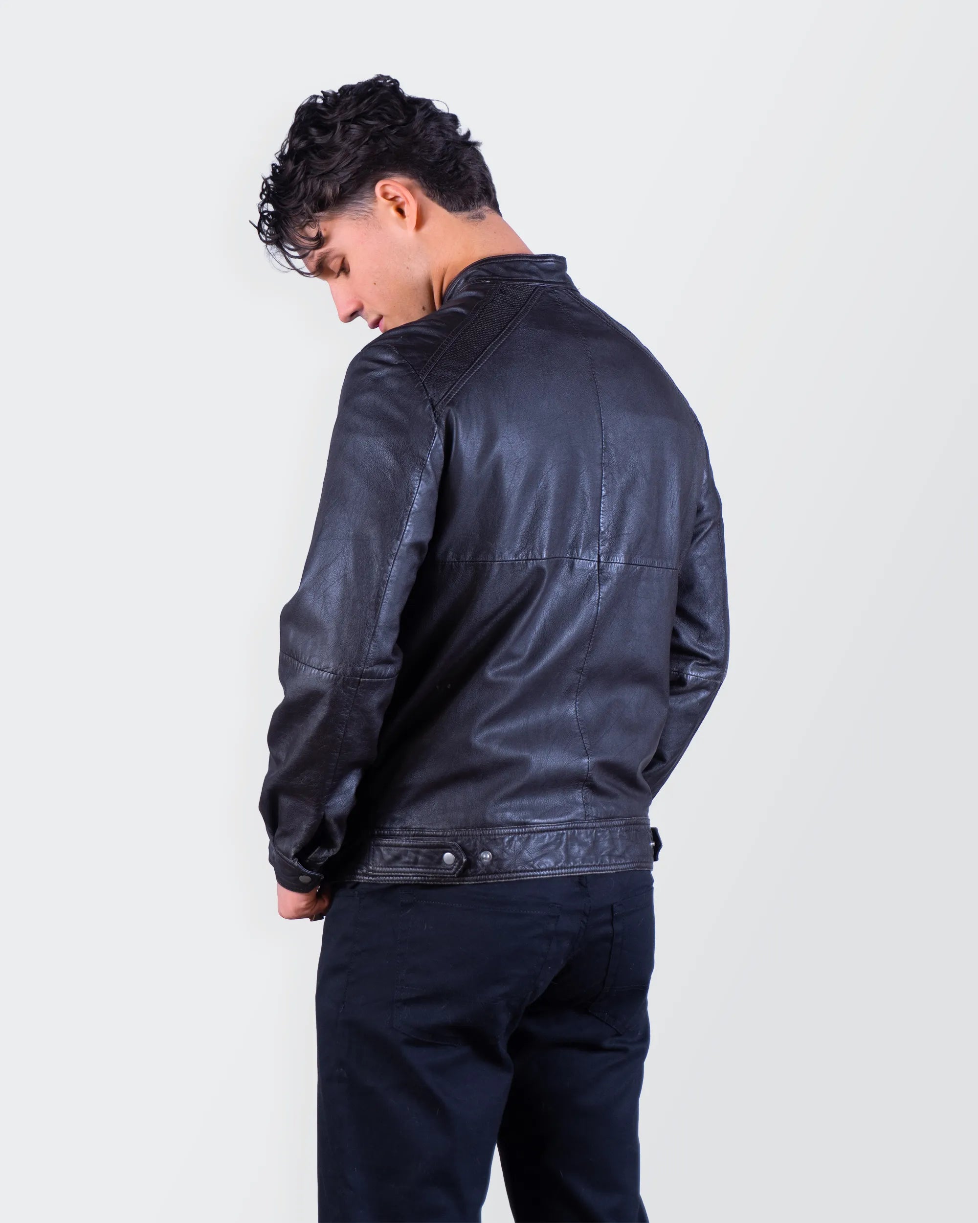 Burberry 2000's Black Leather Jacket - S