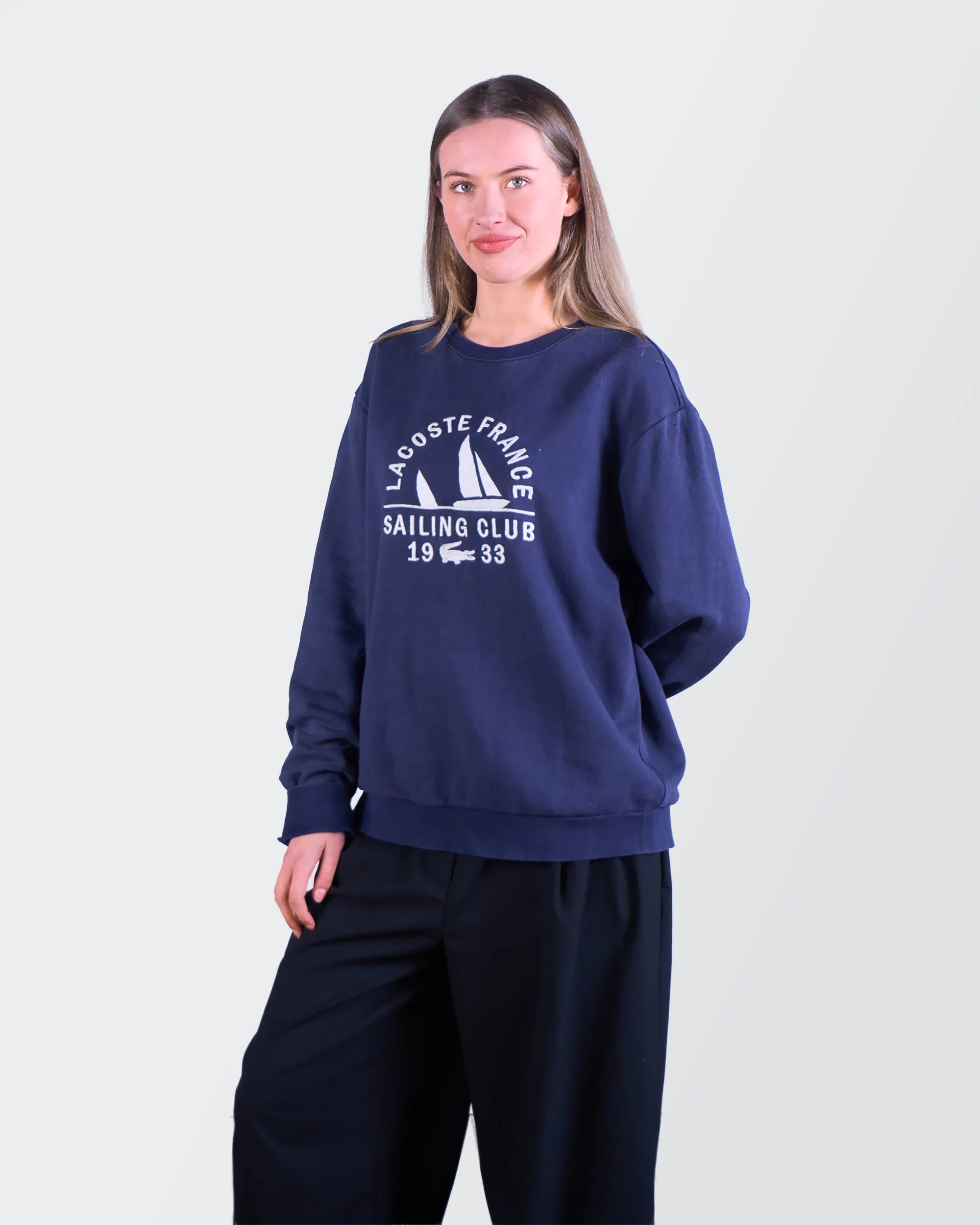 Lacoste Navy Crewneck Jumper - M