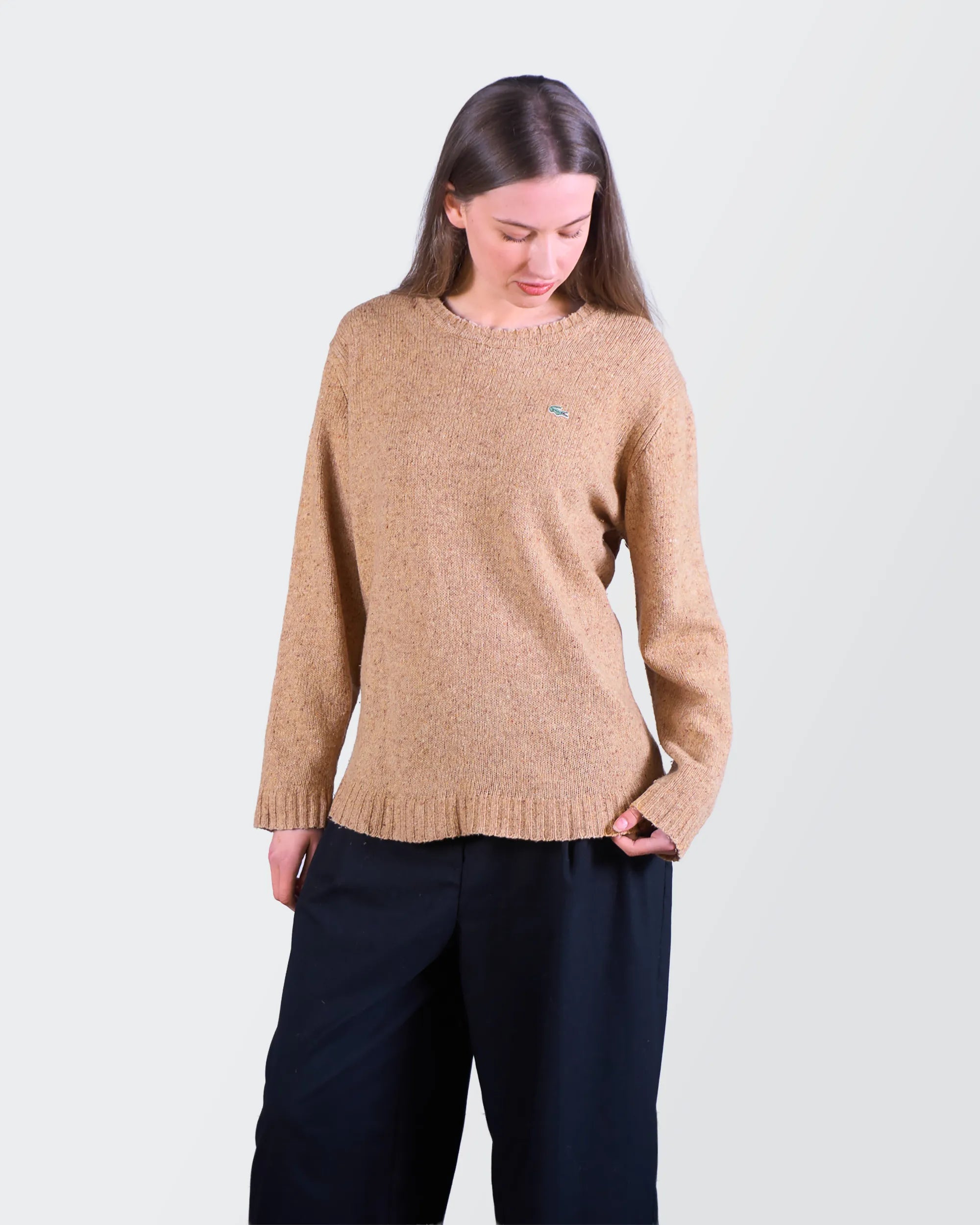 Lacoste Brown Crewneck Jumper - M