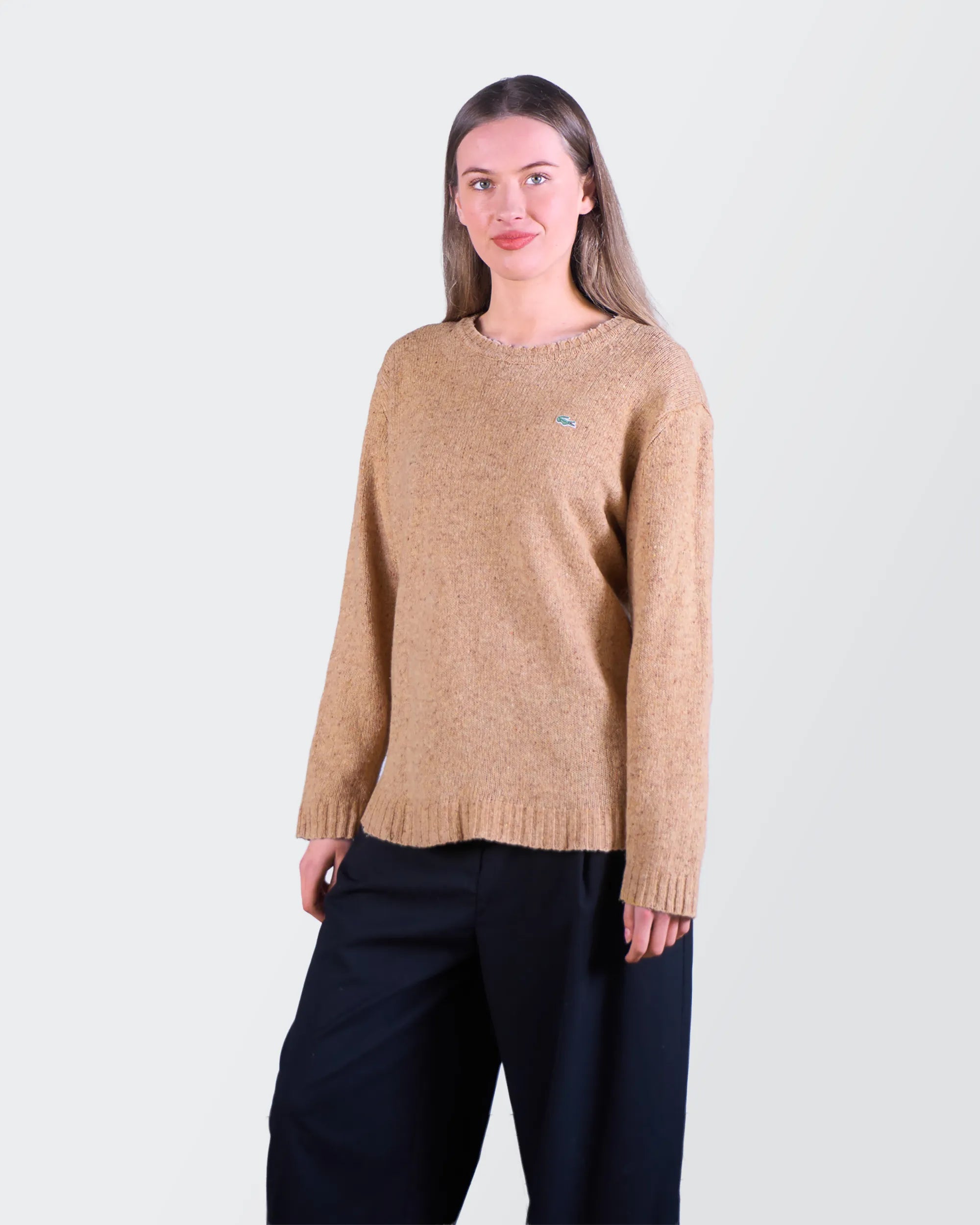 Lacoste Brown Crewneck Jumper - M