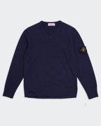 Stone Island Navy V-neck Jumper - M