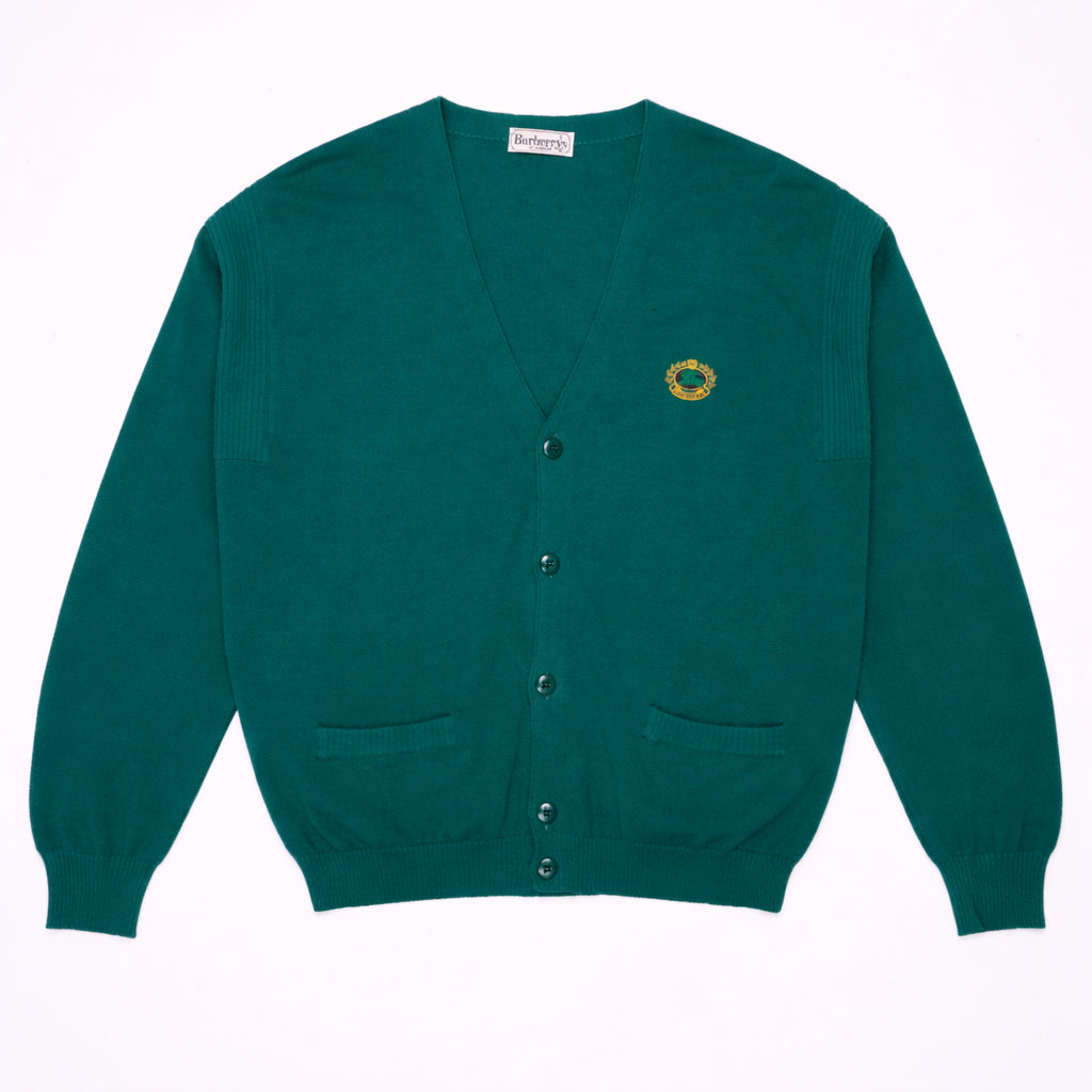 Burberry Green Button Cardigan - L