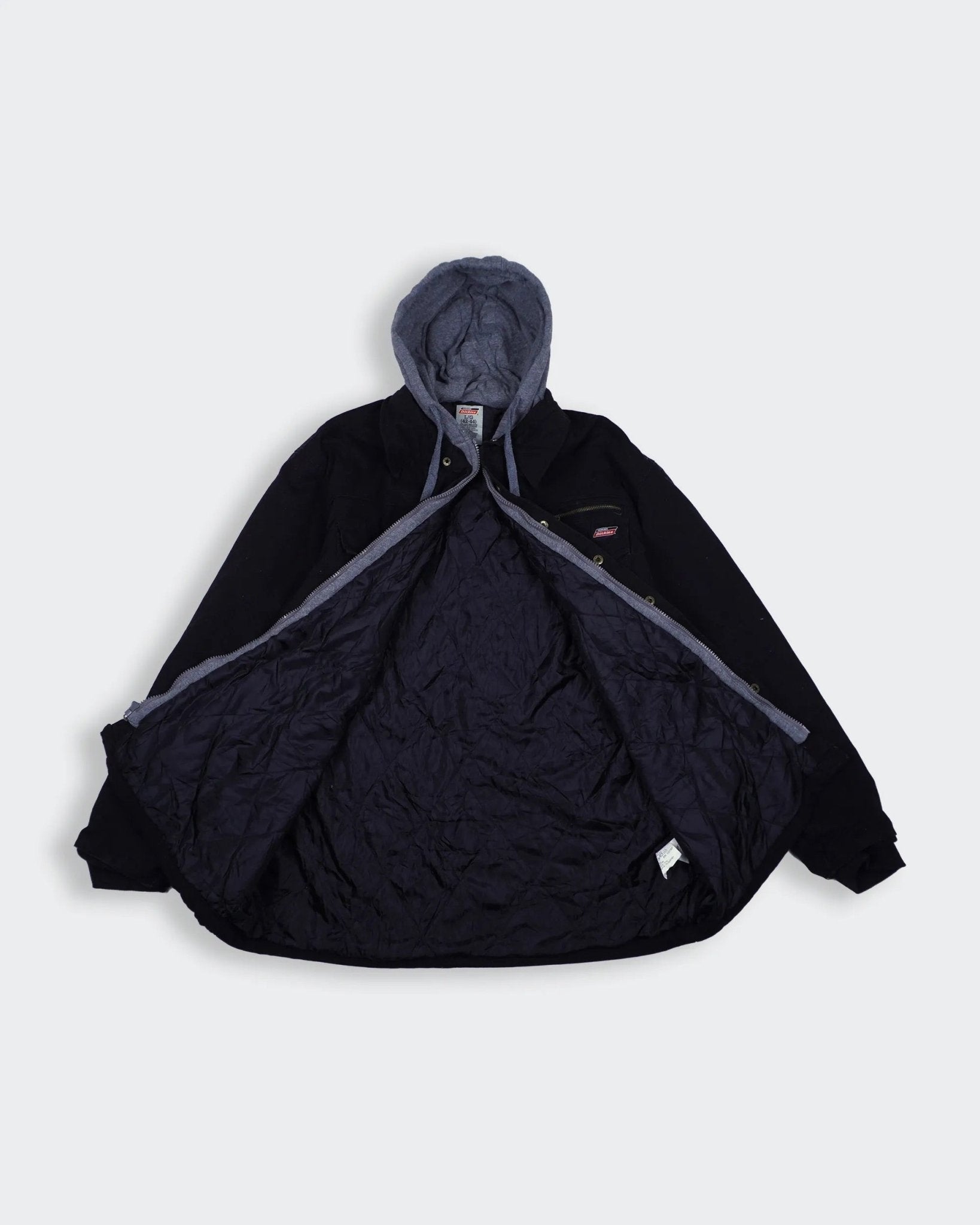 Dickies Black Hooded Shirt Jacket M Cotton
