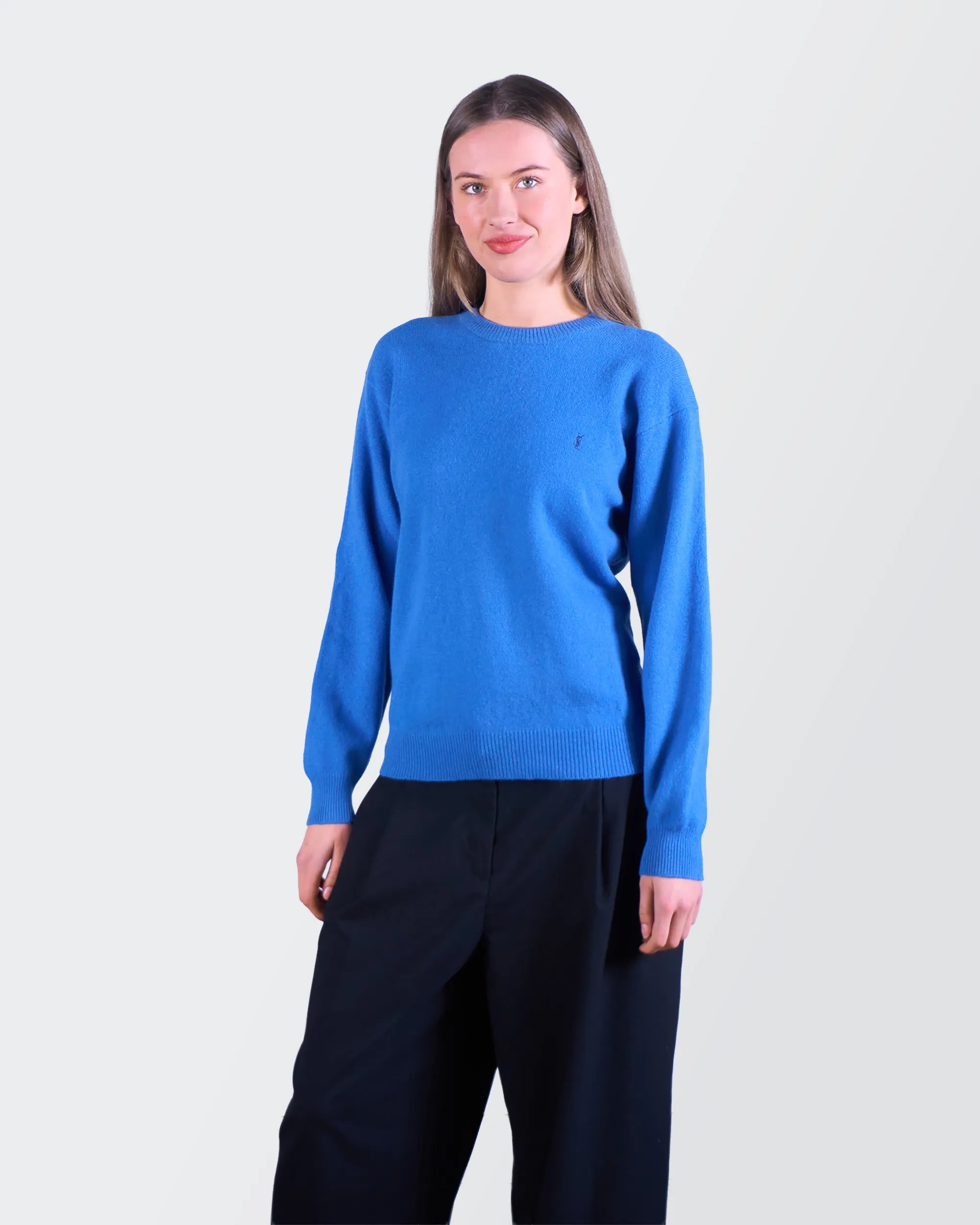 Yves Saint Laurent Blue Crewneck Jumper - S