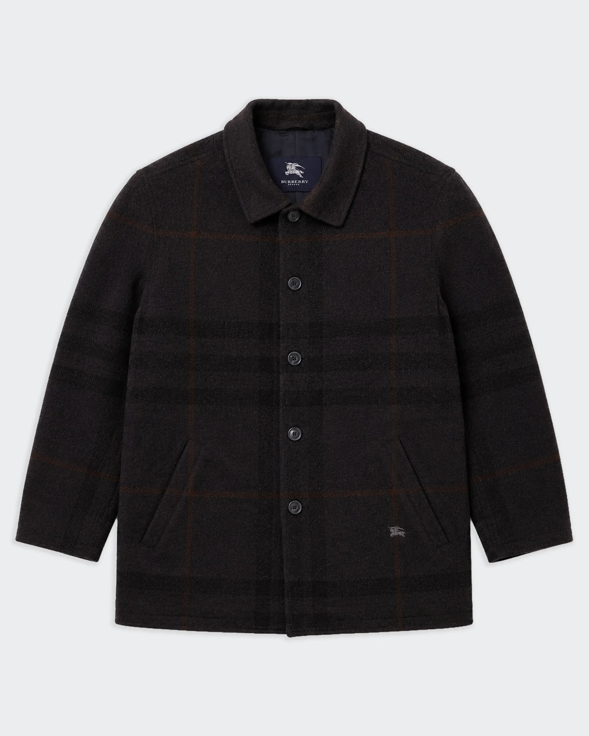 Burberry Black Overcoat - L