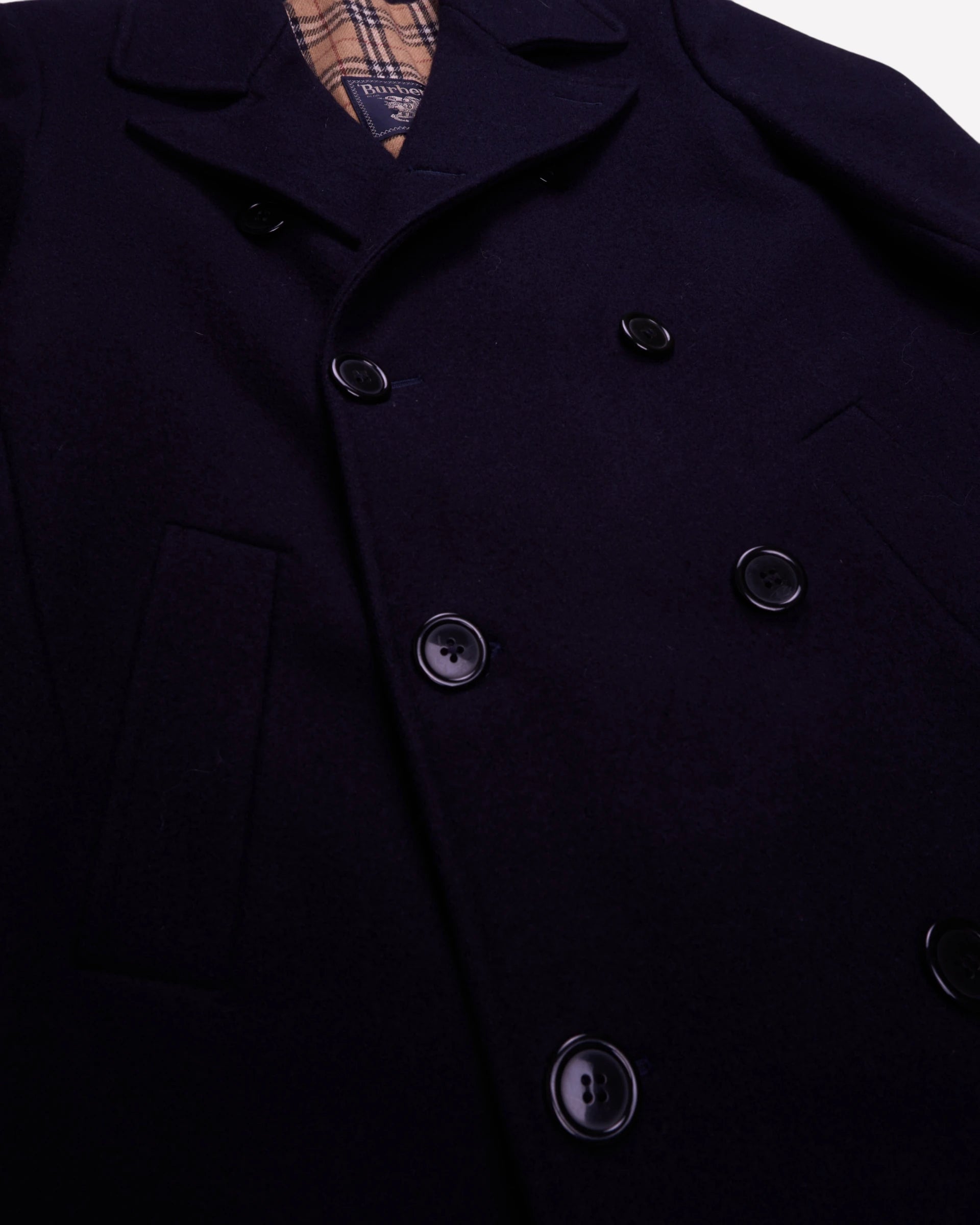 Burberry Navy Overcoat - M