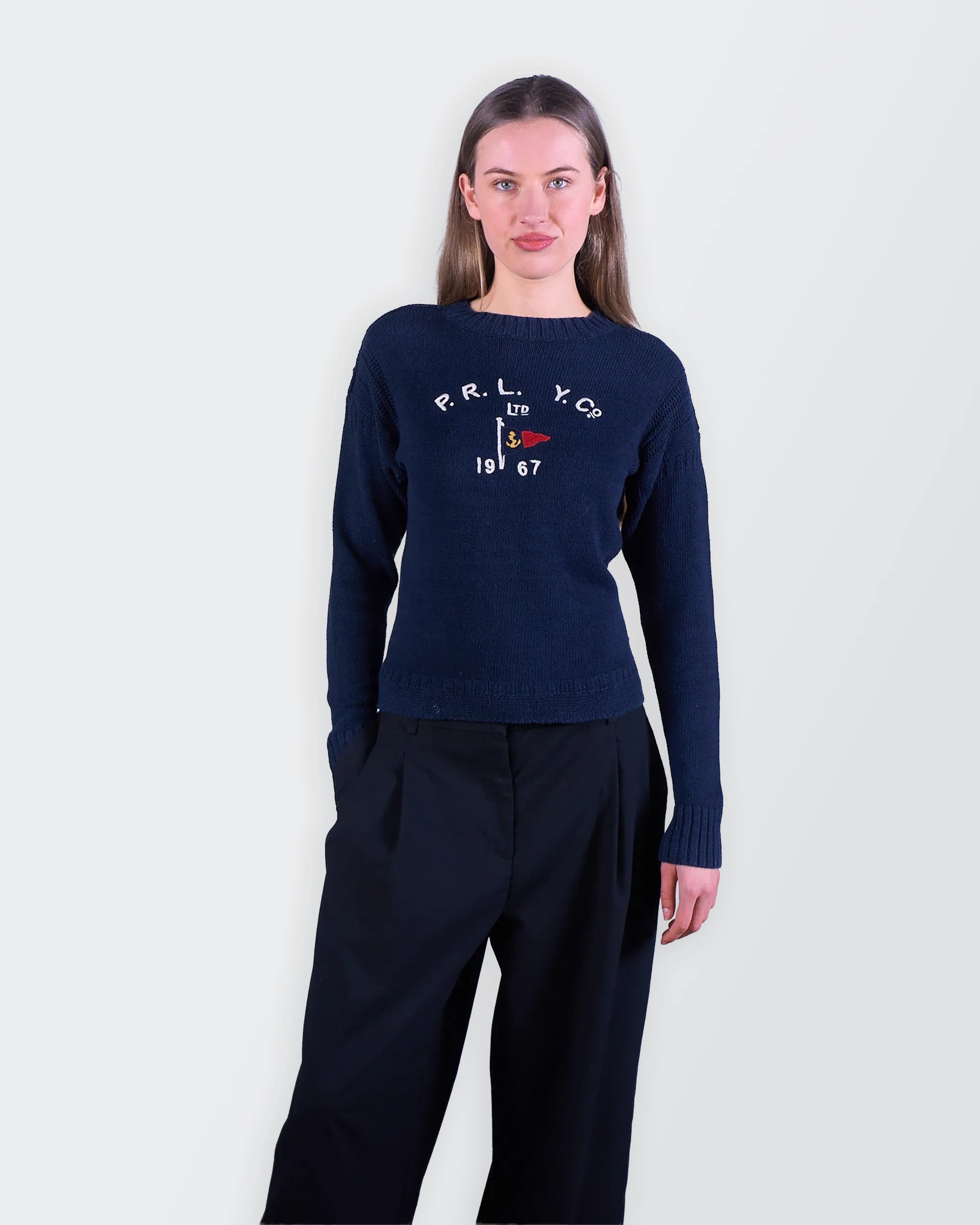 Ralph Lauren Navy Crewneck Jumper - S