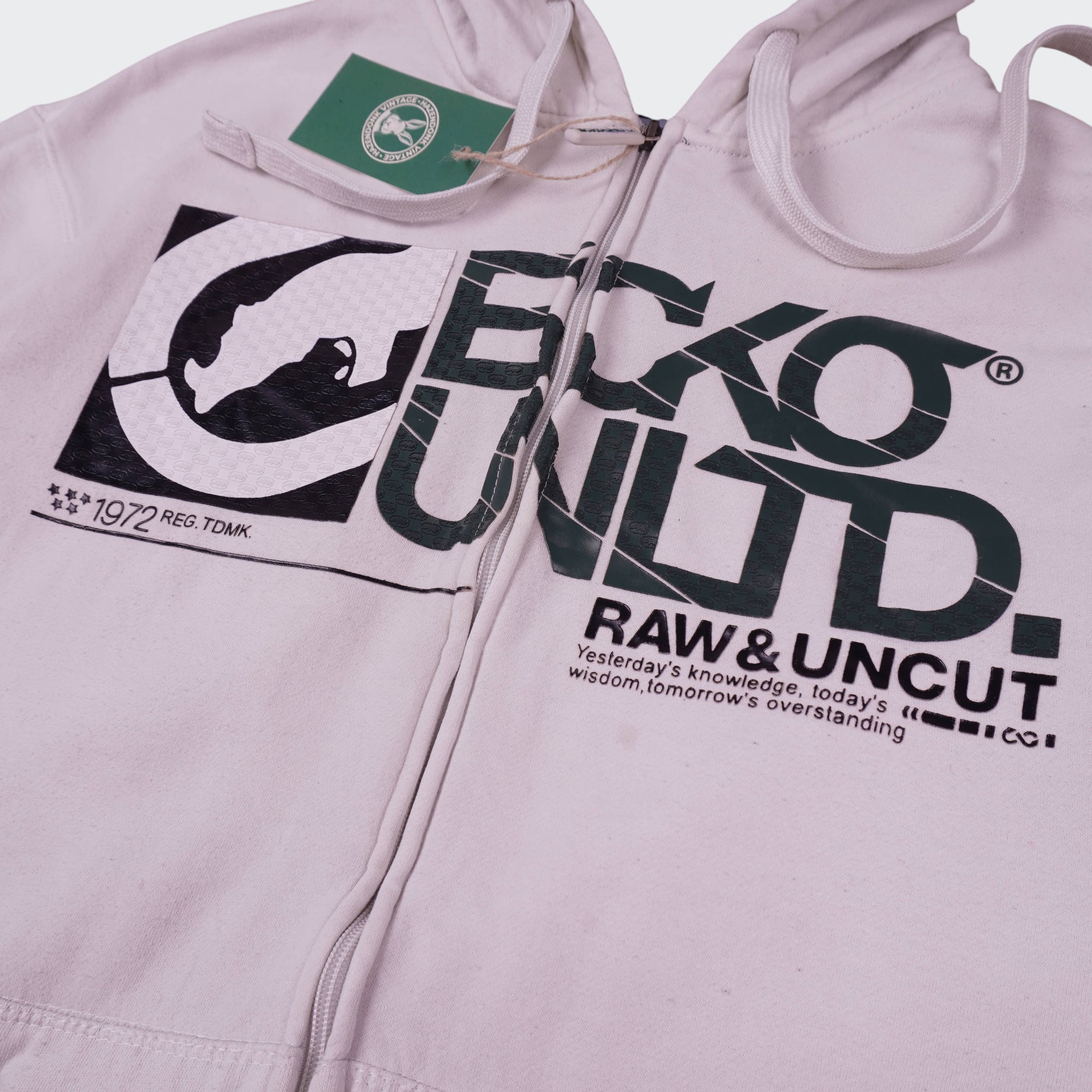 Ecko White Cotton Full - Zip Hoodie - L