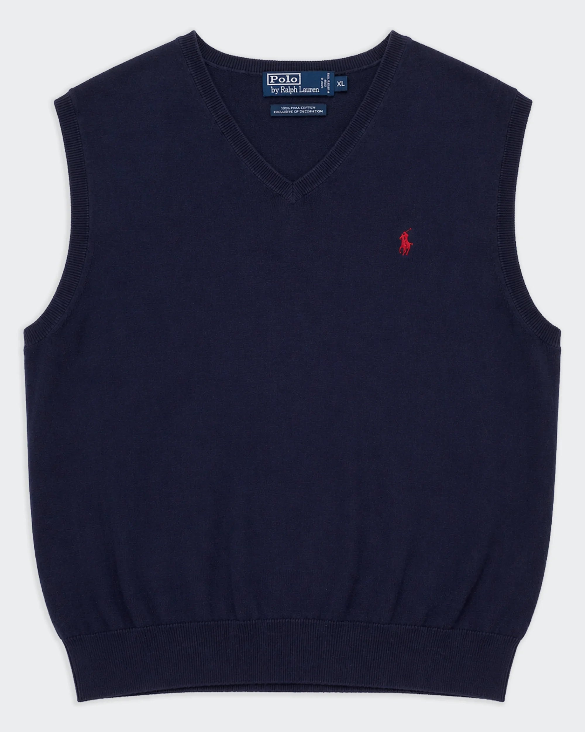 Polo By Ralph Lauren Navy Sleeveless Jumper - XL