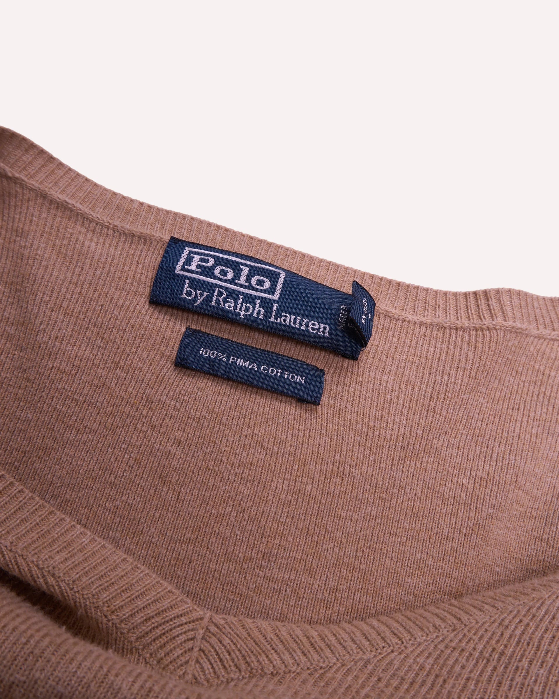Ralph Lauren Brown V-neck Jumper - XL