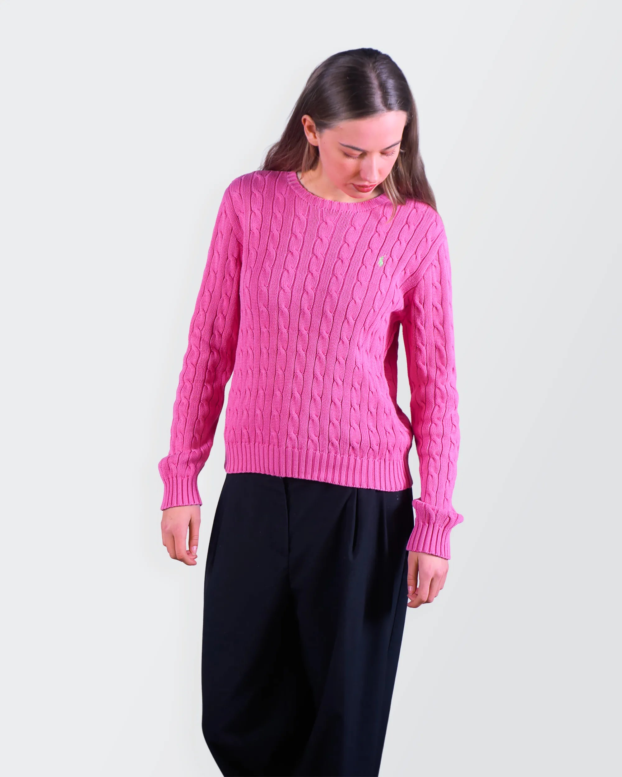 Ralph Lauren Pink  Cable-Knit jumper - L