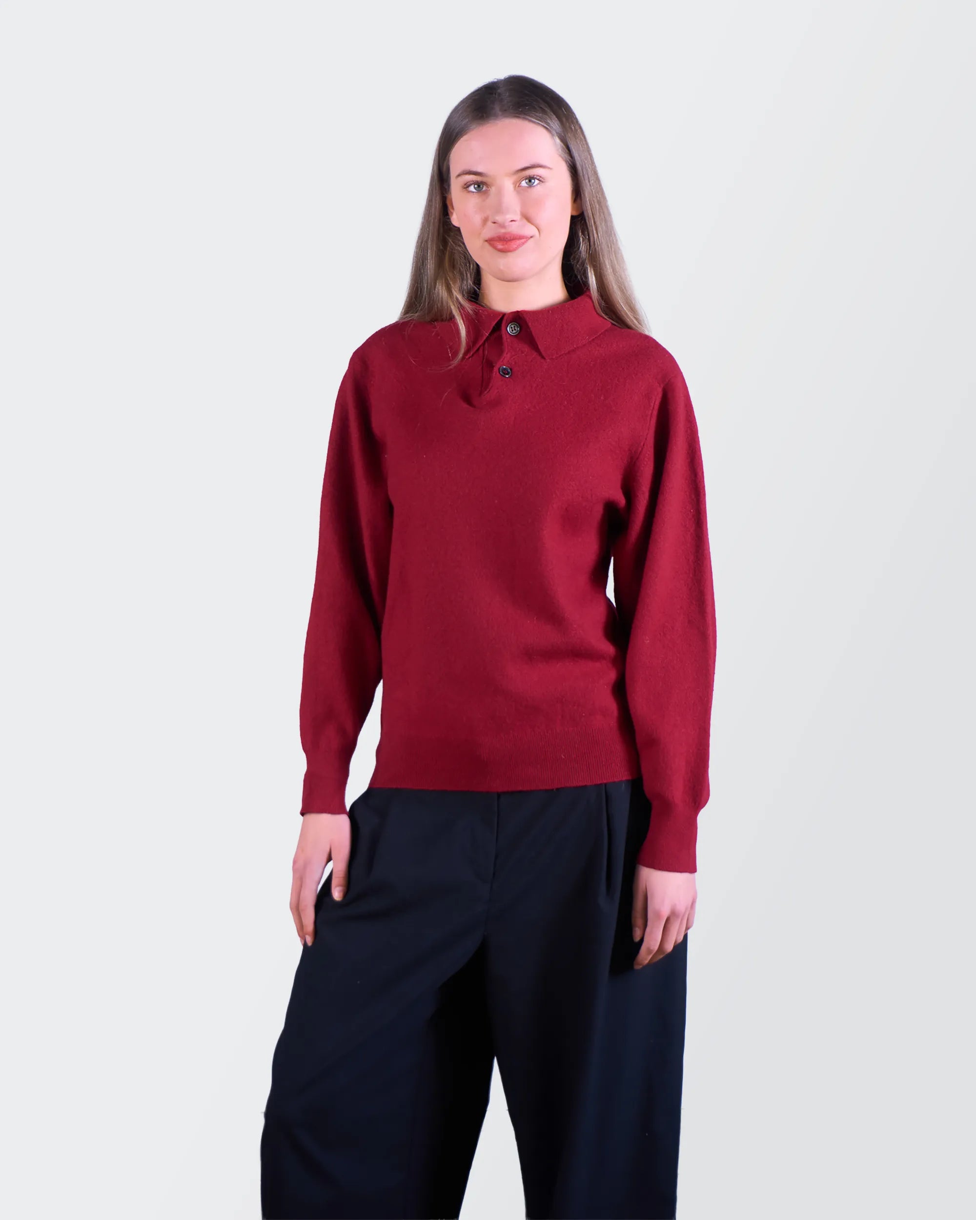 Burberry Red Long-sleeve Polo Shirt - S