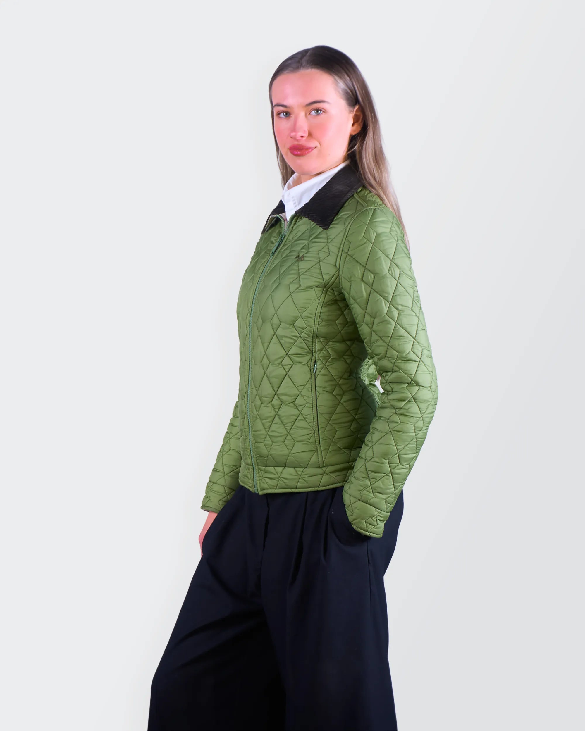 Burberry Green Quilted Jacket - S