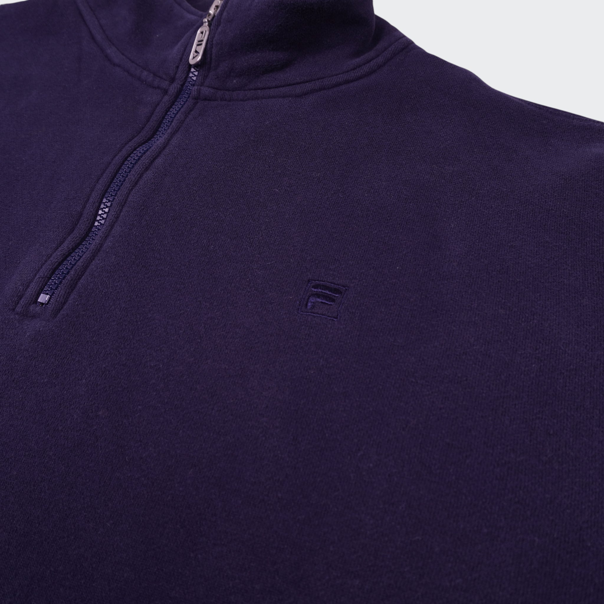 Fila Navy Cotton Quarter - zip Sweater - XL