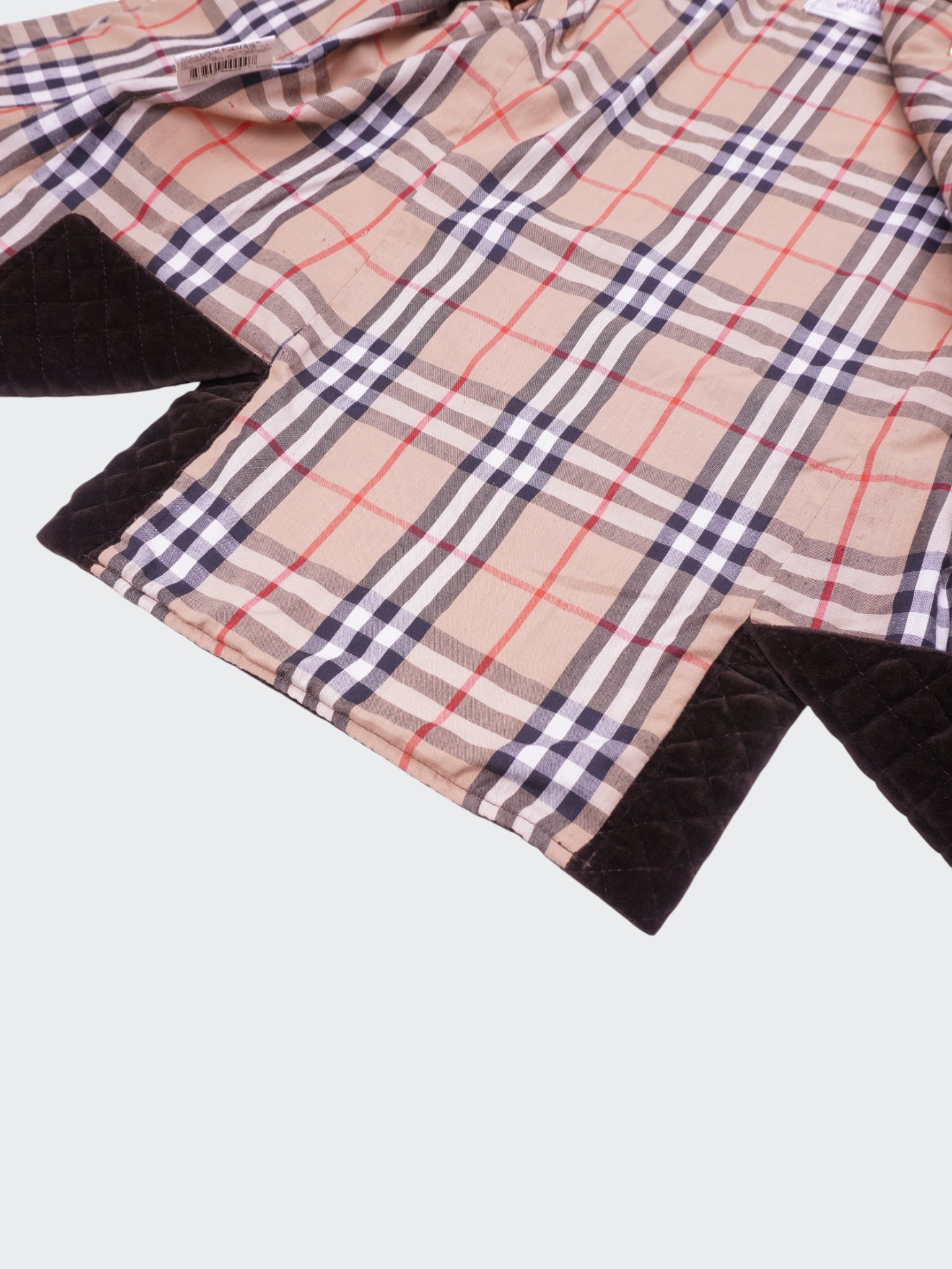 Burberry 1990's Brown Velvet Quilted Jacket - S