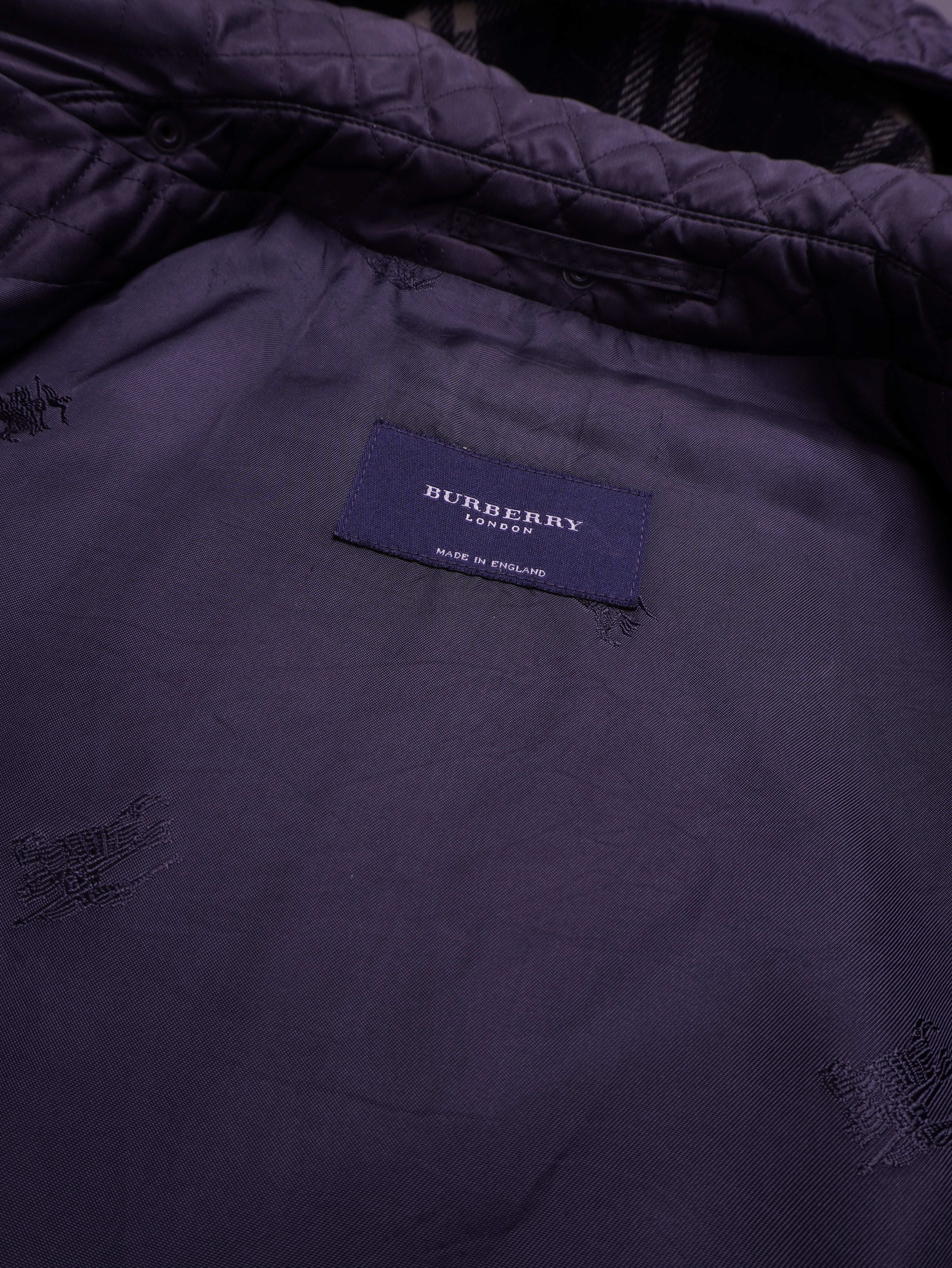 Burberry Navy Nylon Quilted Jacket - L