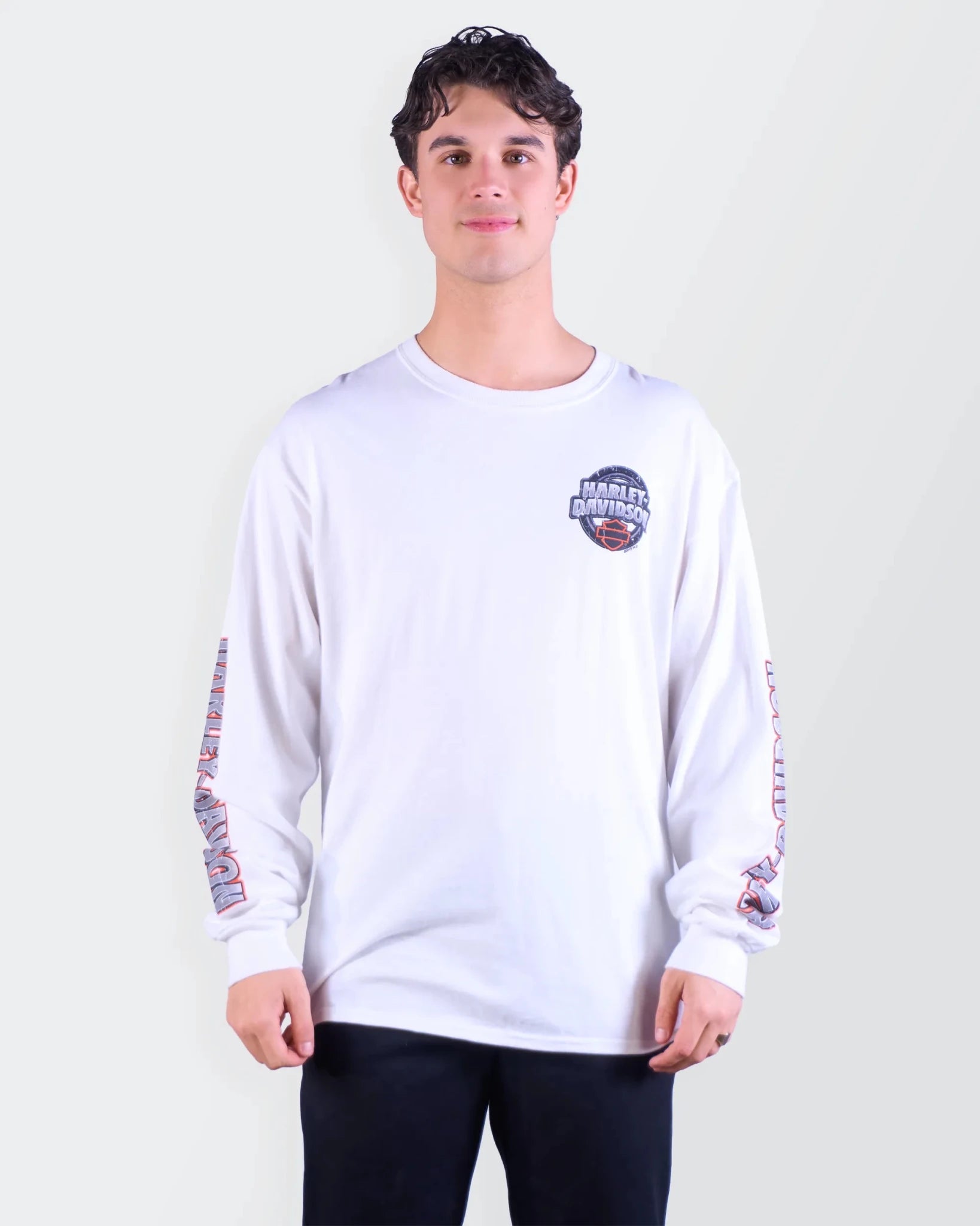 Harley - davidson White Long - Sleeve T-Shirt L